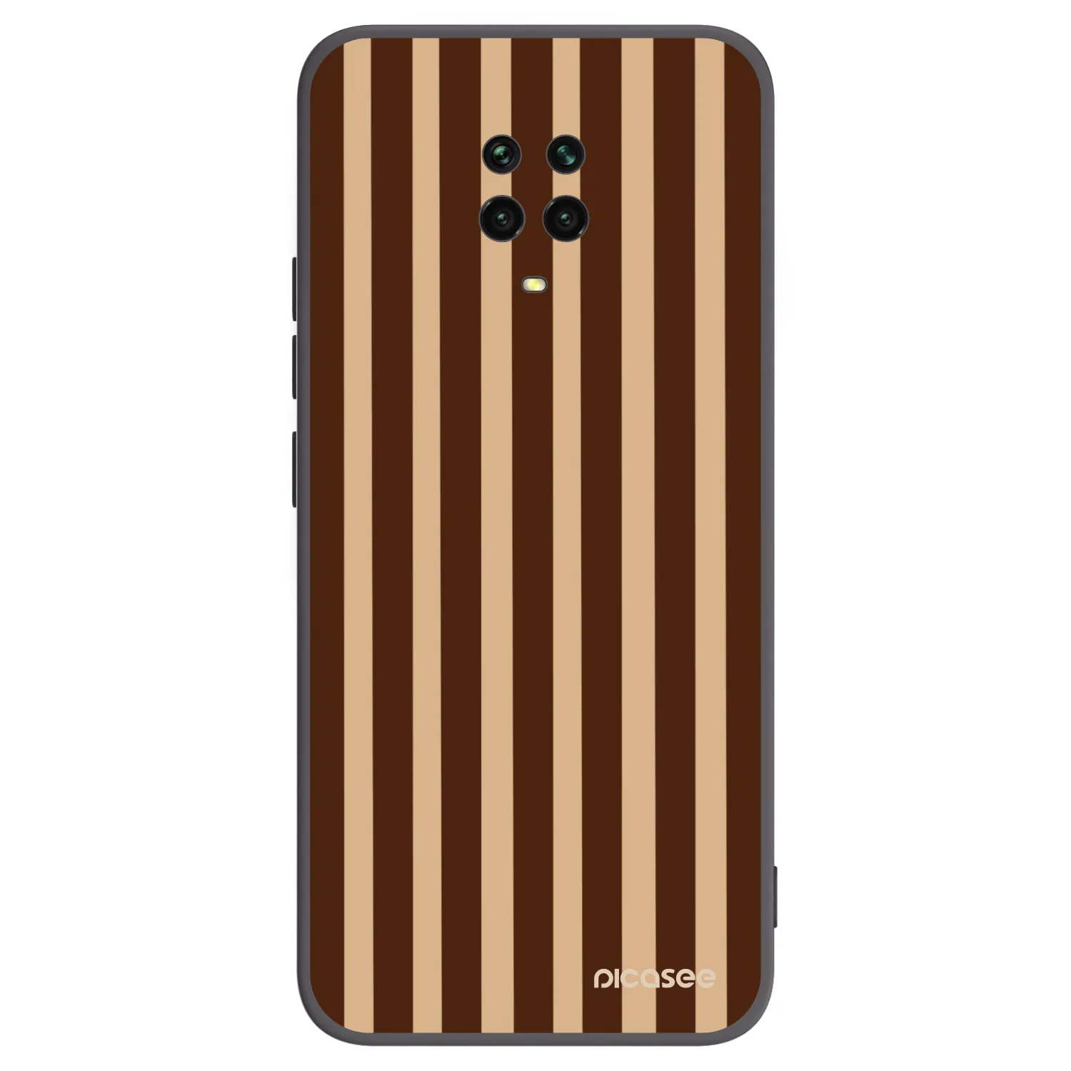 Picasee Xiaomi Redmi Note 9S Hülle - Schwarzes Silikon - Brown lines
