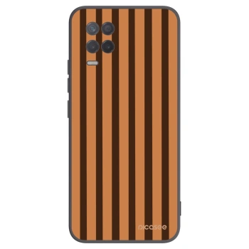 Picasee Realme 8 5G Hülle - Schwarzes Silikon - Caramel lines