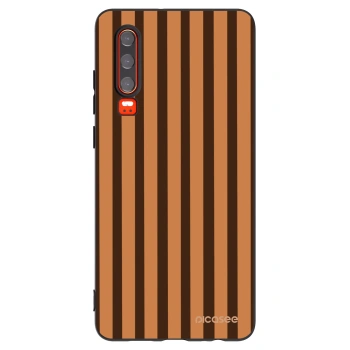 Picasee Huawei P30 Hülle - Schwarzes Silikon - Caramel lines