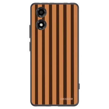 Picasee Motorola Moto E14 Hülle - Schwarzes Silikon - Caramel lines