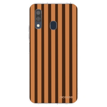 Picasee Samsung Galaxy A40 A405F Hülle - Transparentes Silikon - Caramel lines