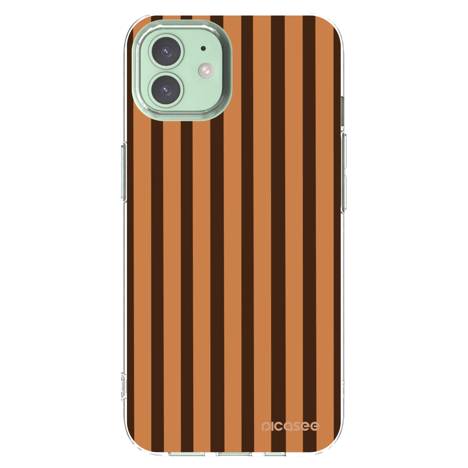 Picasee Apple iPhone 12 Hülle - Transparentes Silikon - Caramel lines