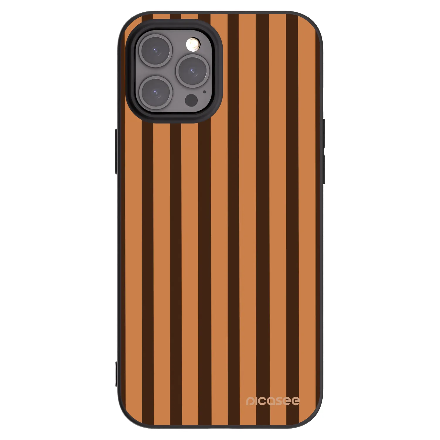 Picasee Apple iPhone 12 Pro Max Hülle - Schwarzes Silikon - Caramel lines