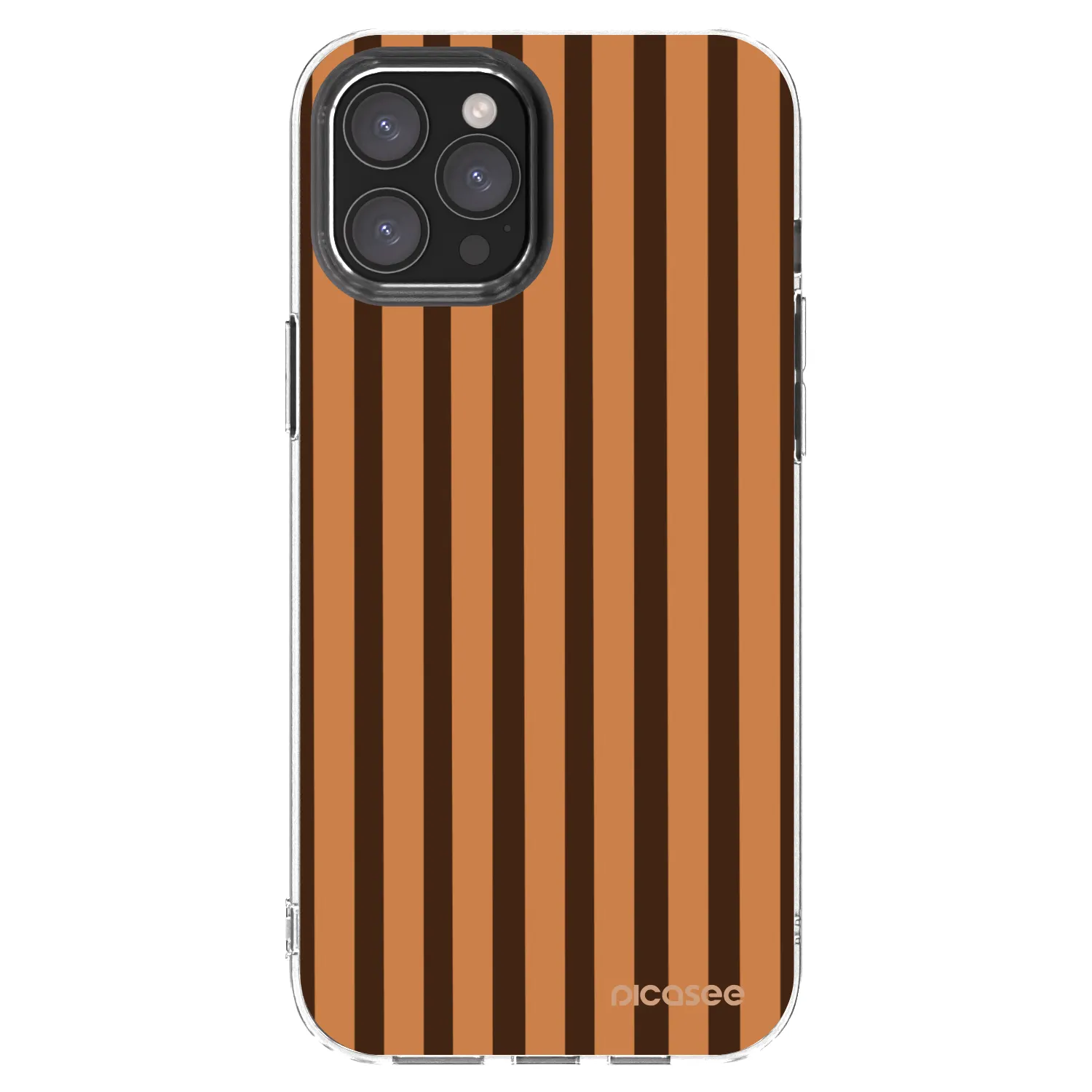 Picasee Apple iPhone 12 Pro Max Hülle - Transparentes Silikon - Caramel lines