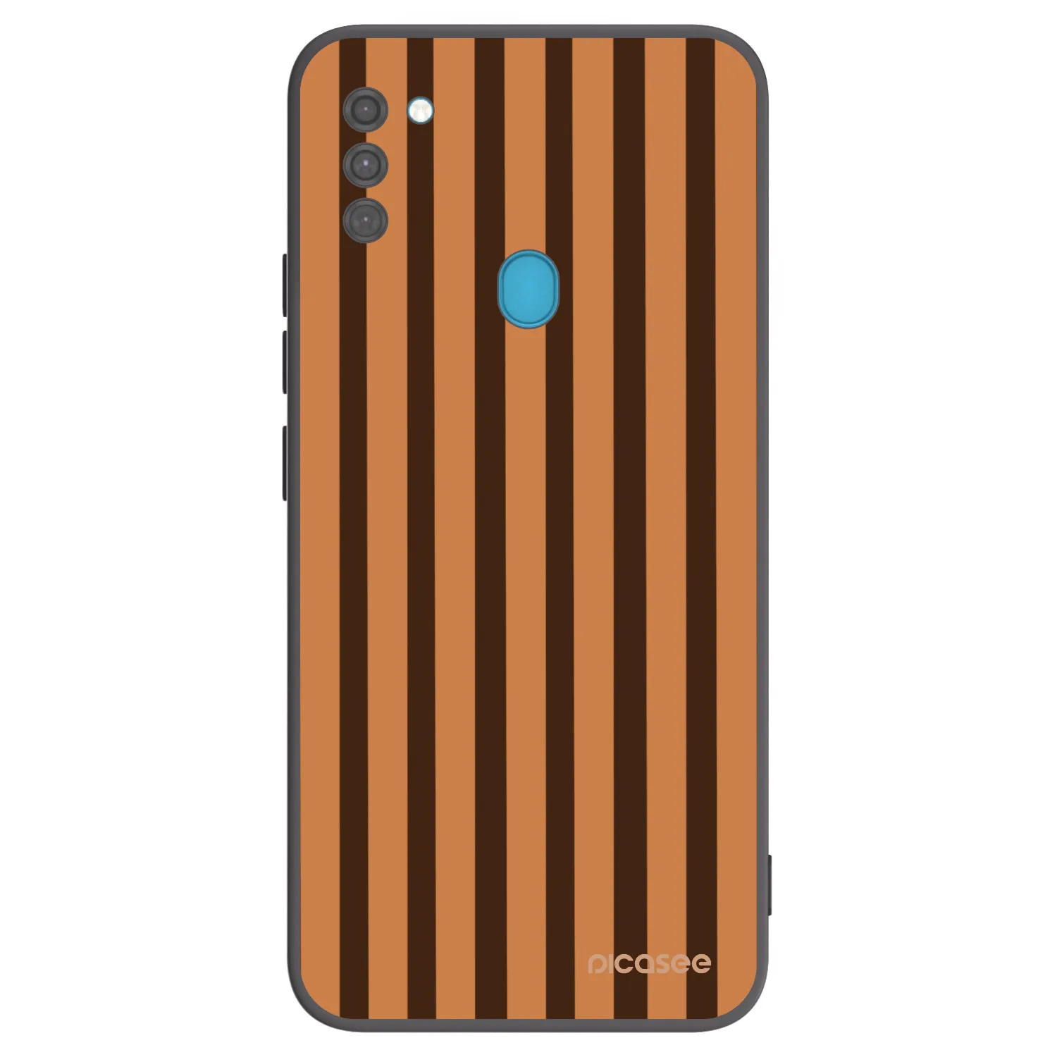 Picasee Samsung Galaxy M11 Hülle - Schwarzes Silikon - Caramel lines