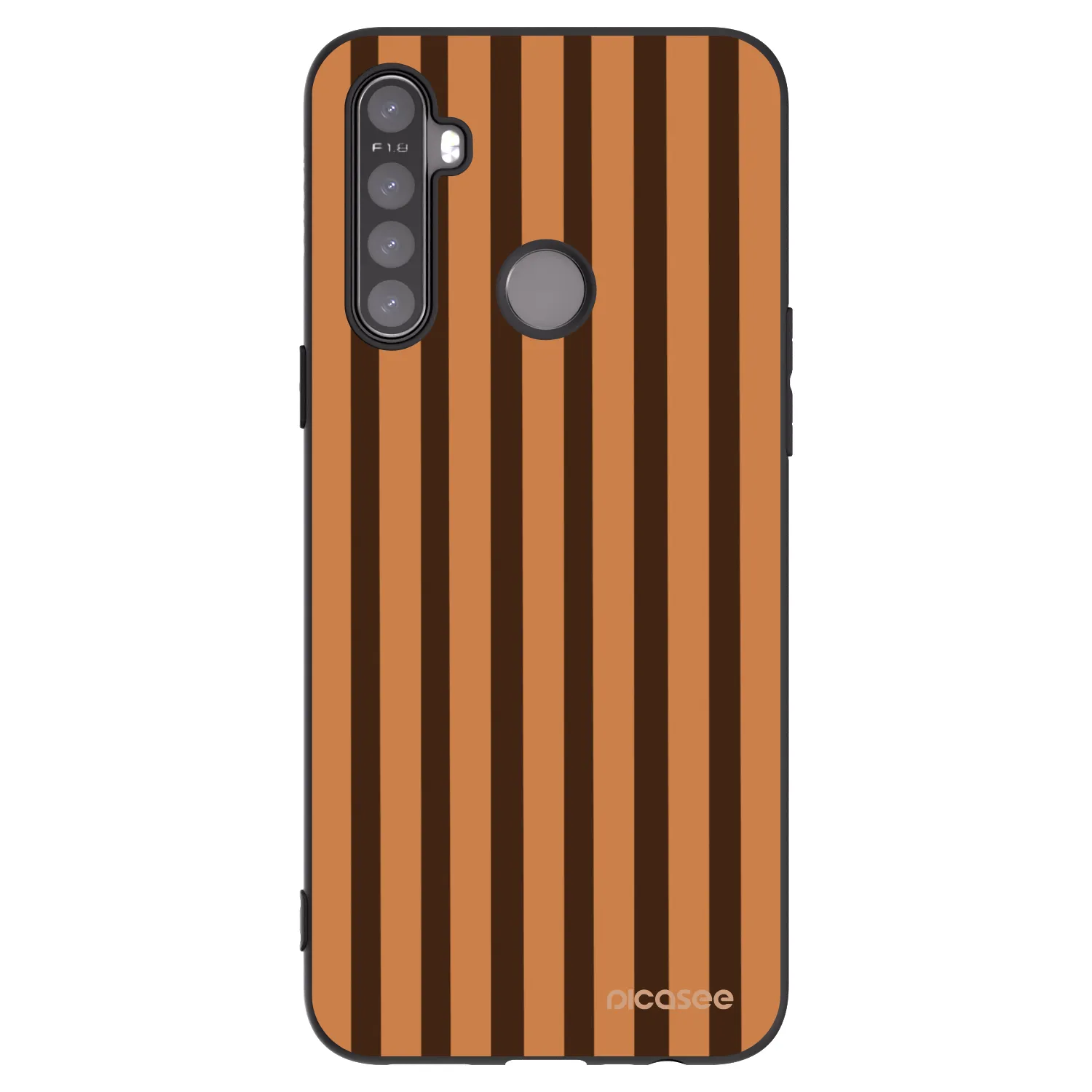 Picasee Realme 5 Hülle - Schwarzes Silikon - Caramel lines