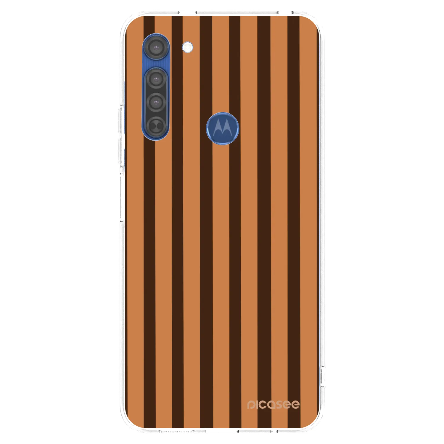 Picasee Motorola Moto G8 Hülle - Transparentes Silikon - Caramel lines