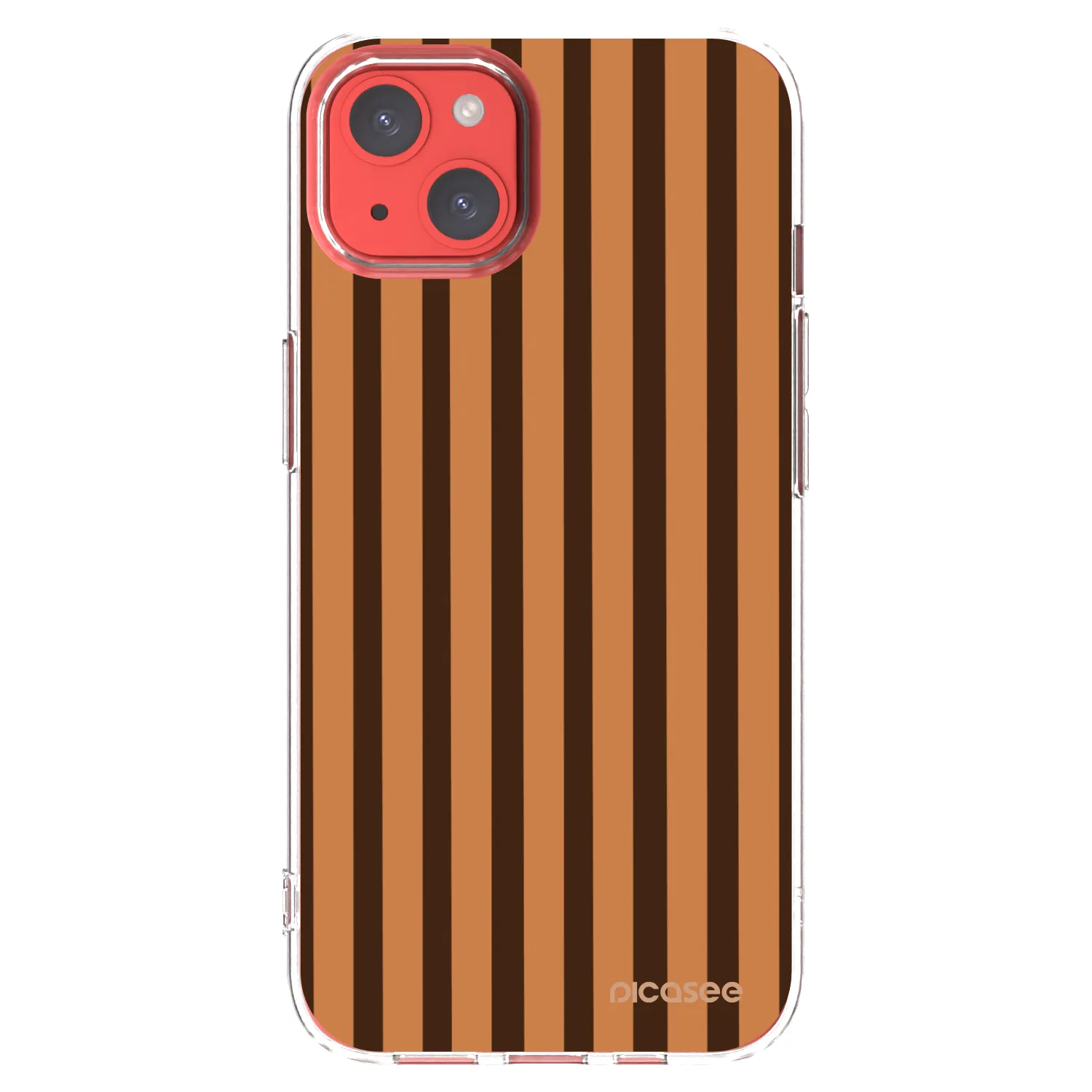 Picasee Apple iPhone 13 Hülle - Transparentes Silikon - Caramel lines
