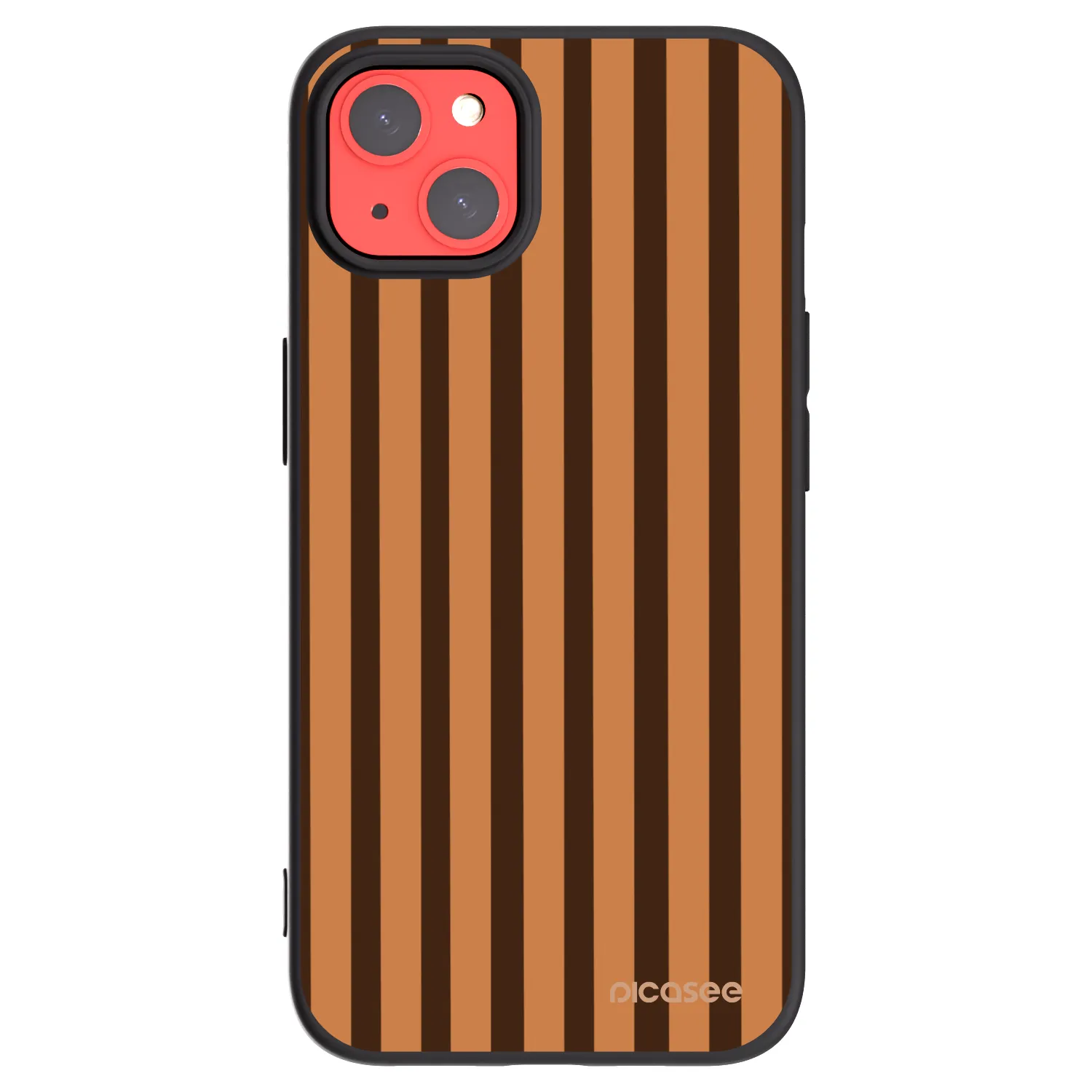 Picasee Apple iPhone 13 Hülle - Schwarzes Silikon - Caramel lines