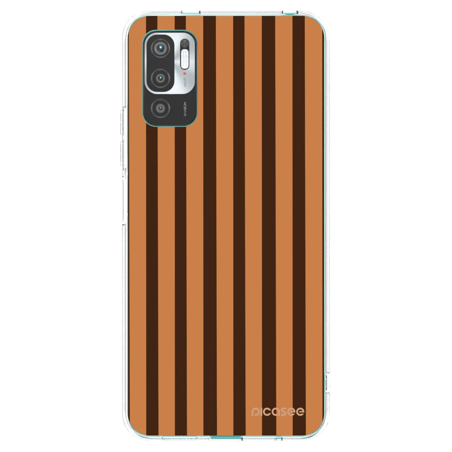 Picasee Xiaomi Redmi Note 10 5G Hülle - Transparentes Silikon - Caramel lines