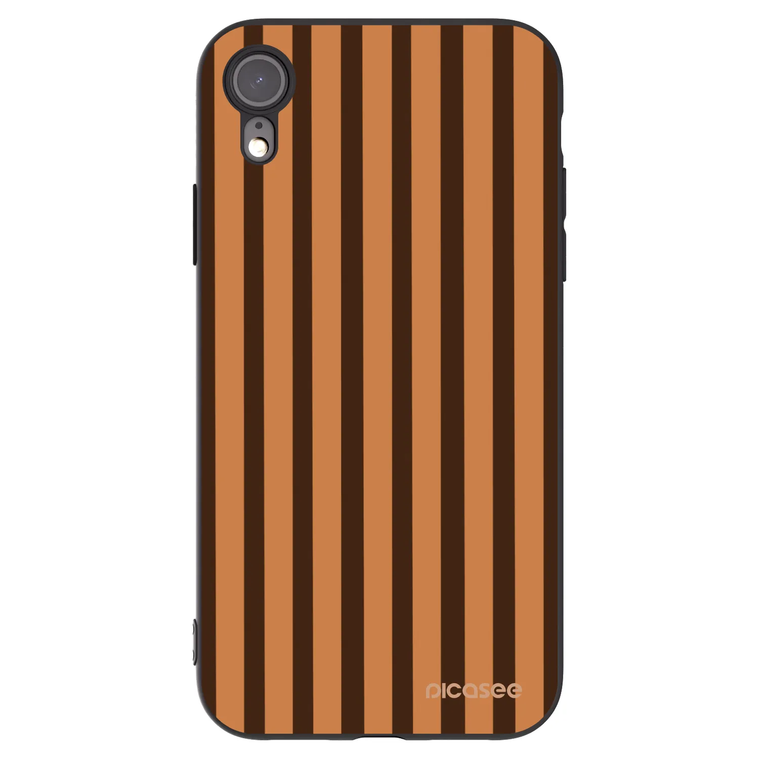 Picasee Apple iPhone XR Hülle - Schwarzes Silikon - Caramel lines