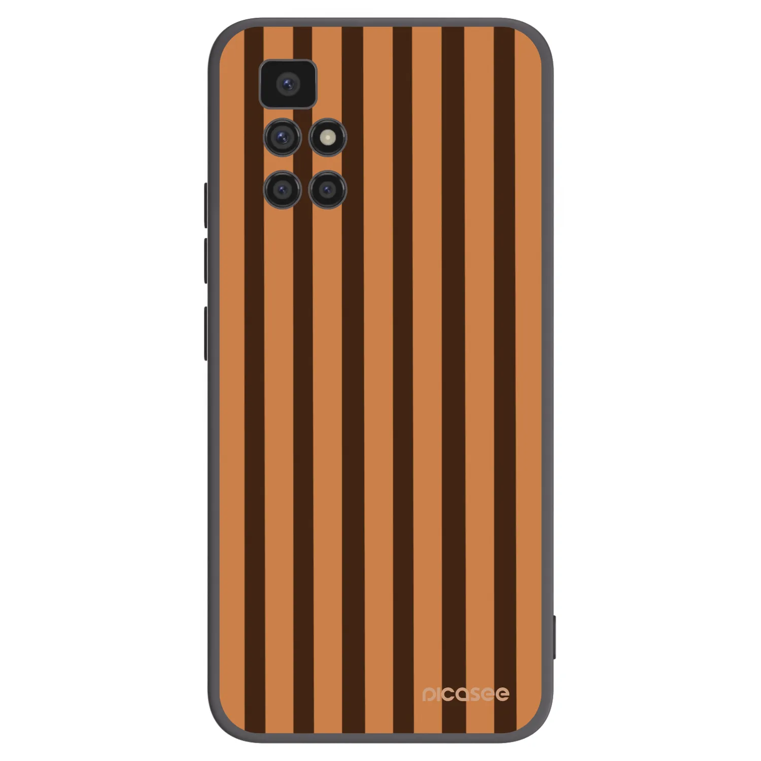 Picasee Xiaomi Redmi 10 Hülle - Schwarzes Silikon - Caramel lines