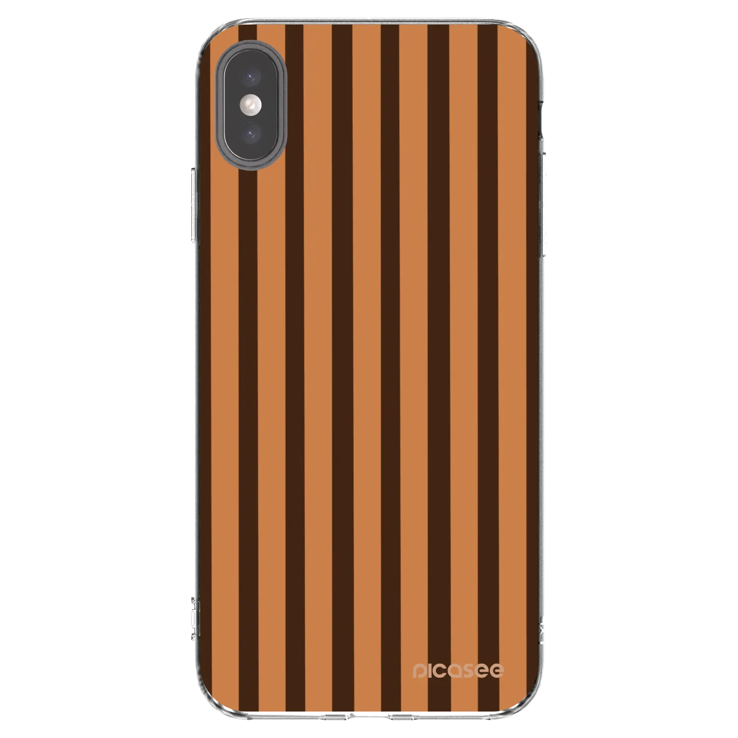 Picasee Apple iPhone XS Max Hülle - Transparentes Silikon - Caramel lines
