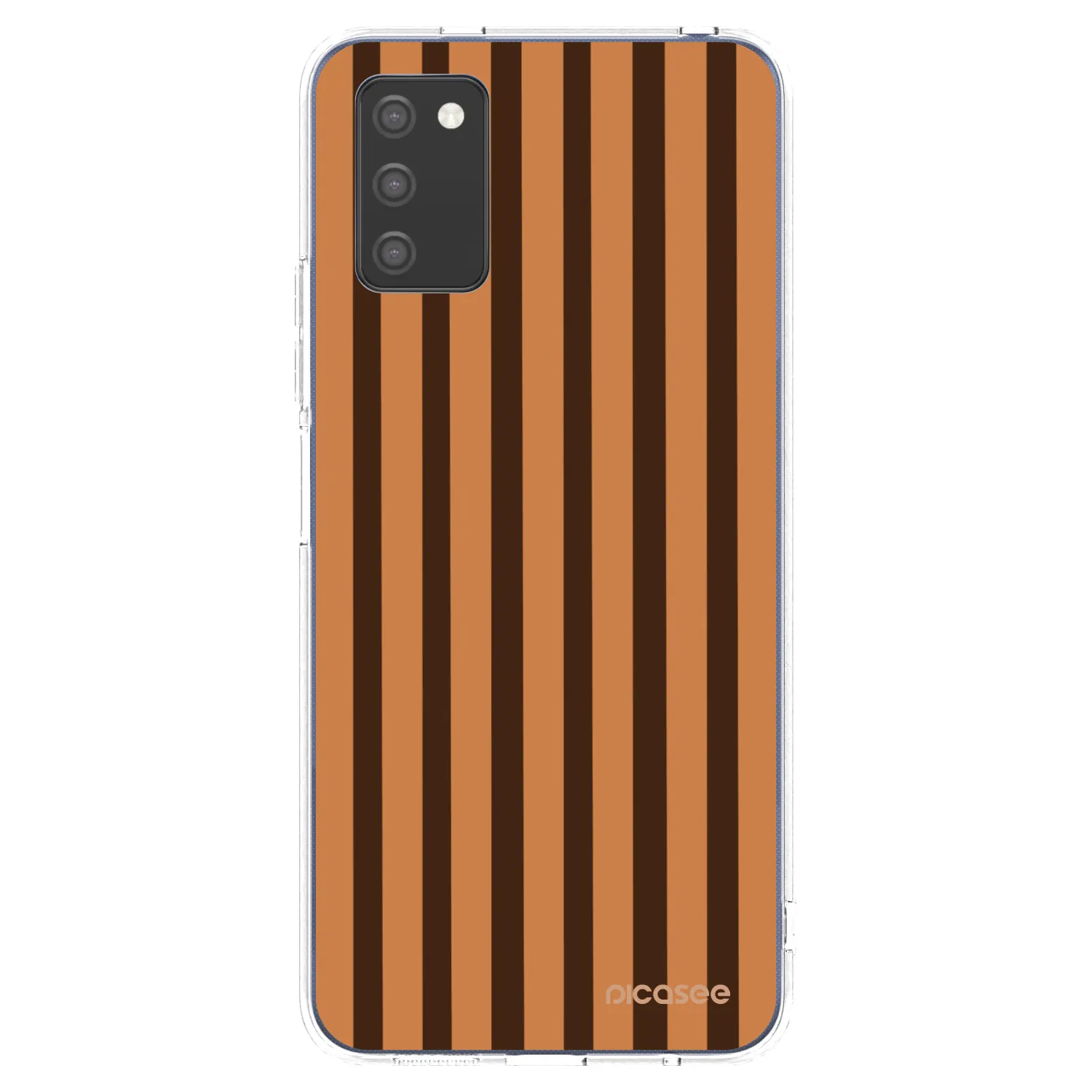 Picasee Samsung Galaxy A03s A037G Hülle - Transparentes Silikon - Caramel lines