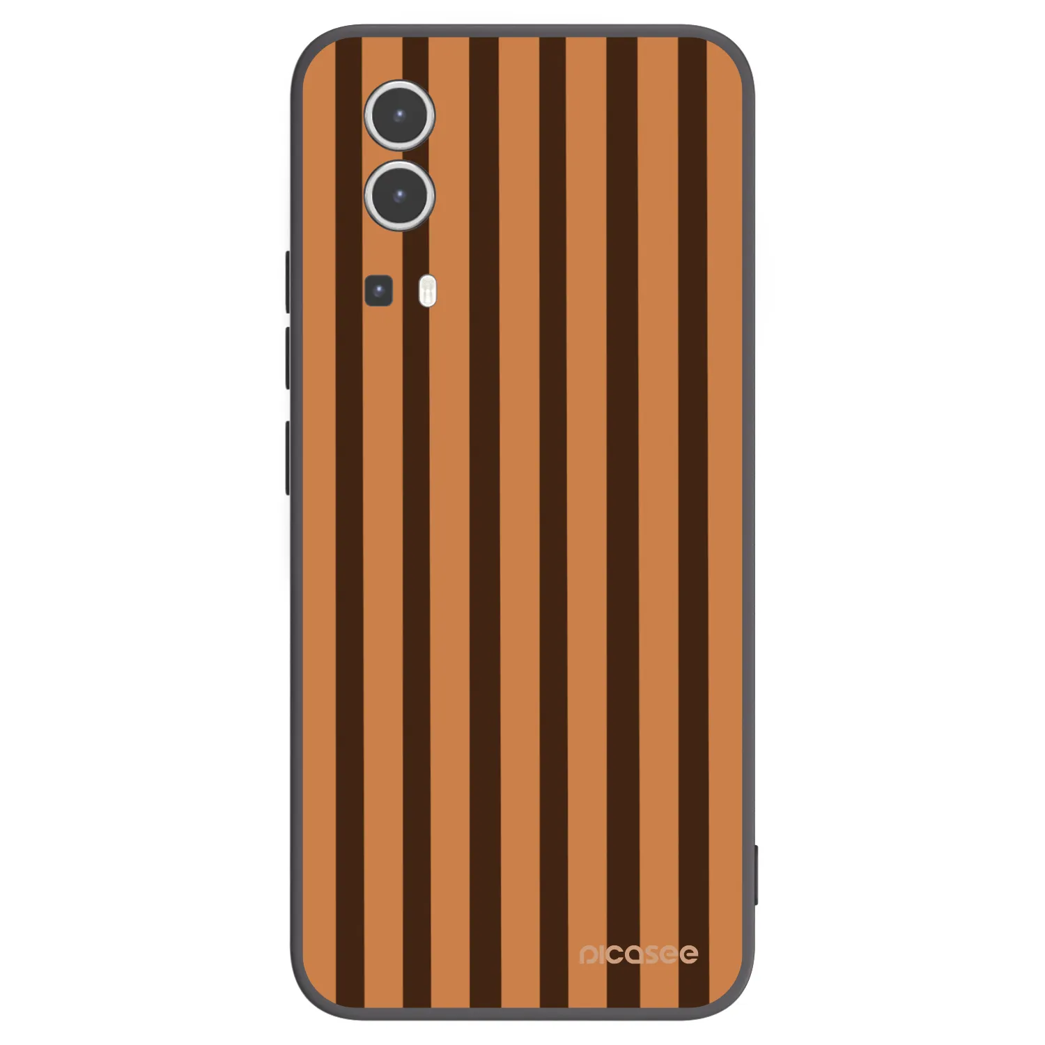 Picasee Vivo Y72 5G Hülle - Schwarzes Silikon - Caramel lines