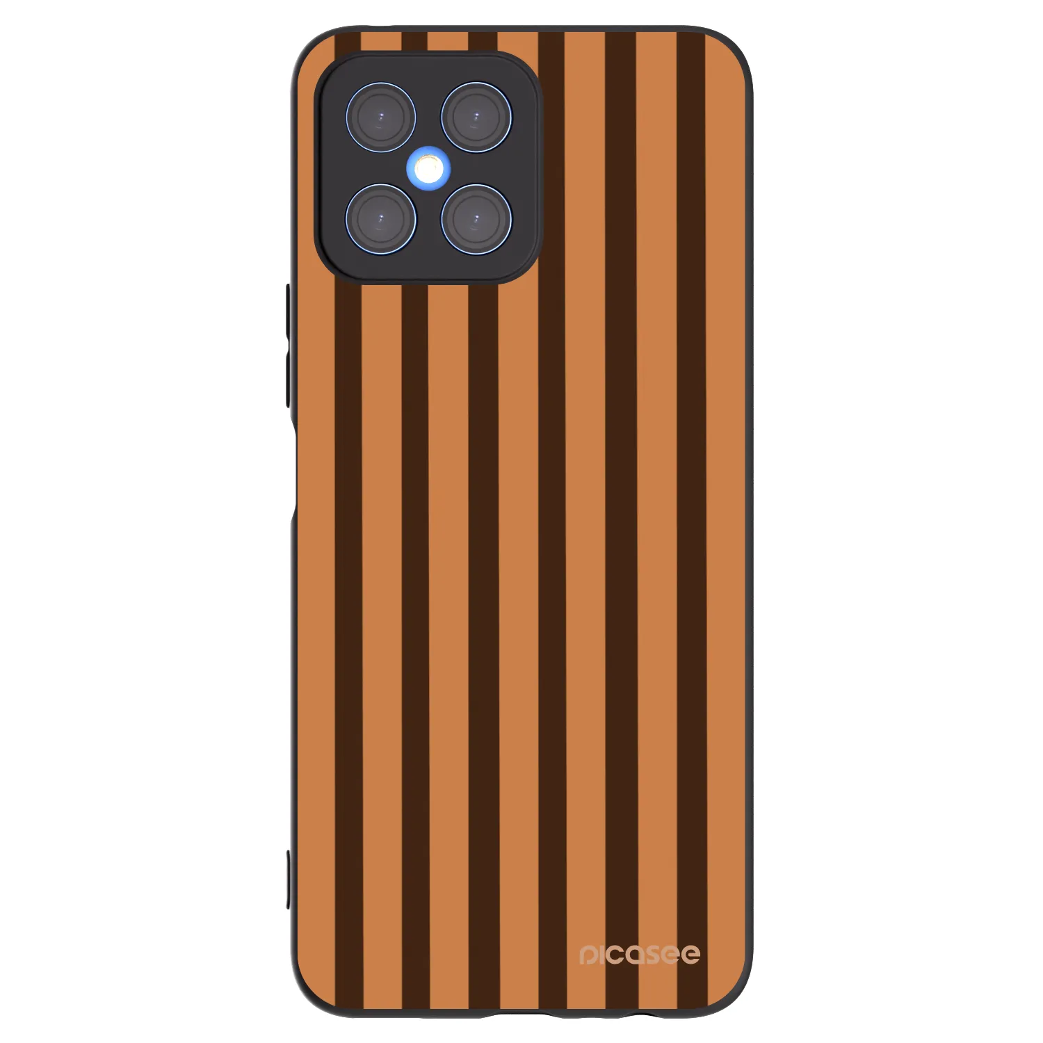 Picasee Honor X8 4G Hülle - Schwarzes Silikon - Caramel lines