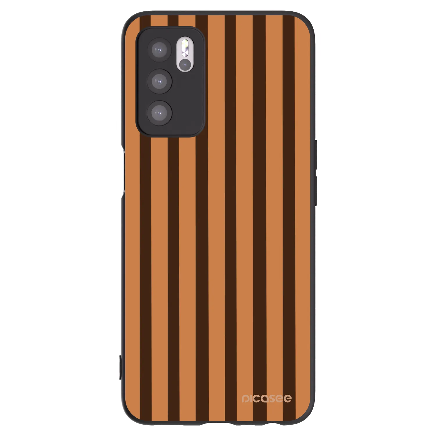 Picasee OPPO A16 Hülle - Schwarzes Silikon - Caramel lines