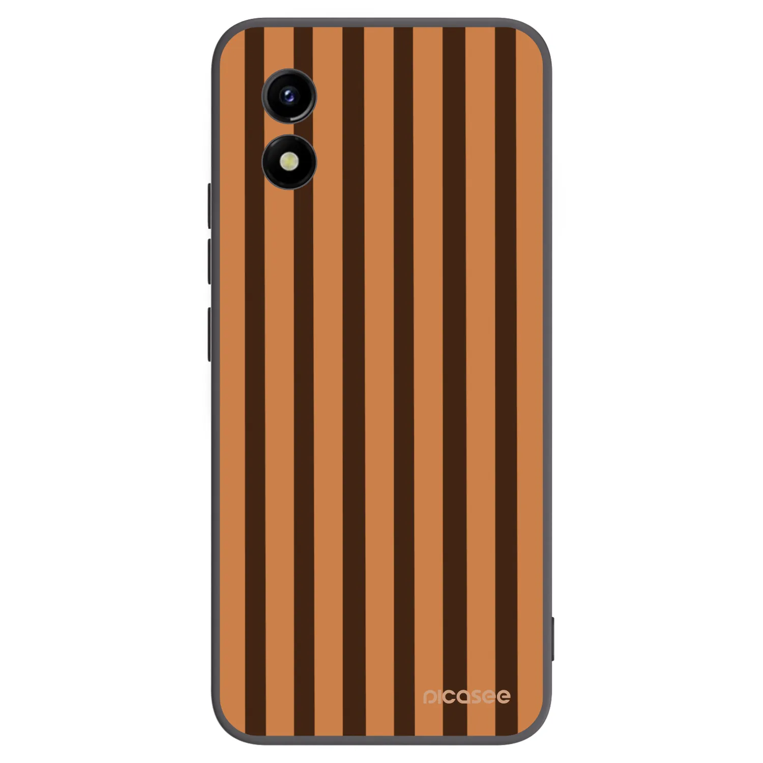 Picasee Vivo Y01 Hülle - Schwarzes Silikon - Caramel lines