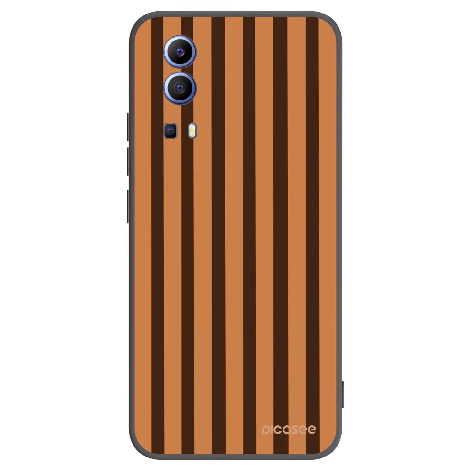 Picasee Vivo Y52 5G Hülle - Schwarzes Silikon - Caramel lines