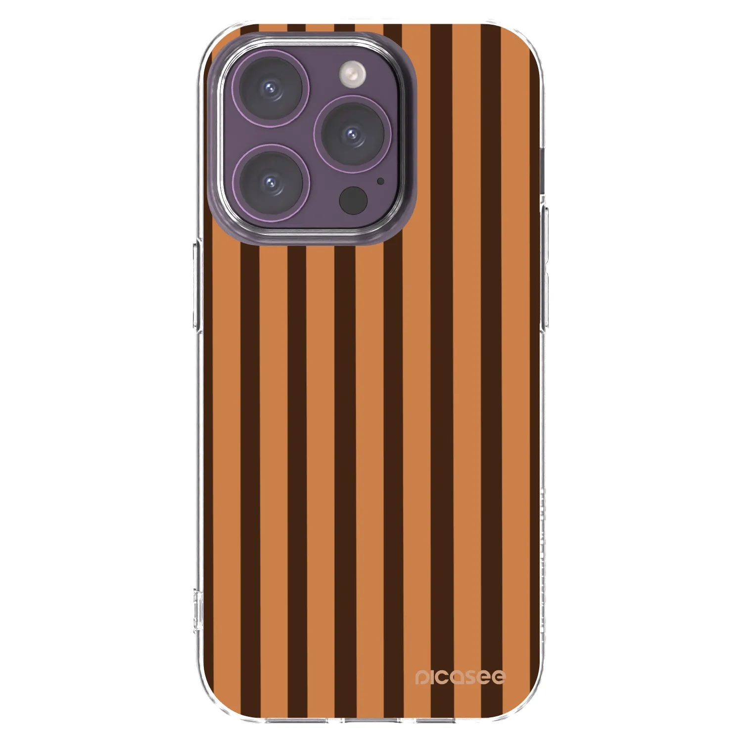 Picasee Apple iPhone 14 Pro Hülle - Transparentes Silikon - Caramel lines