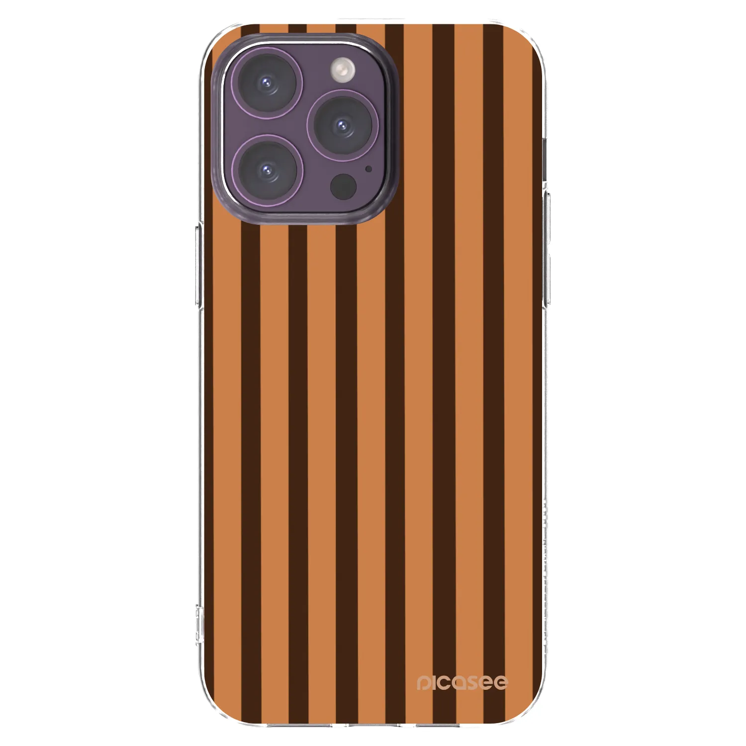 Picasee Apple iPhone 14 Pro Max Hülle - Transparentes Silikon - Caramel lines