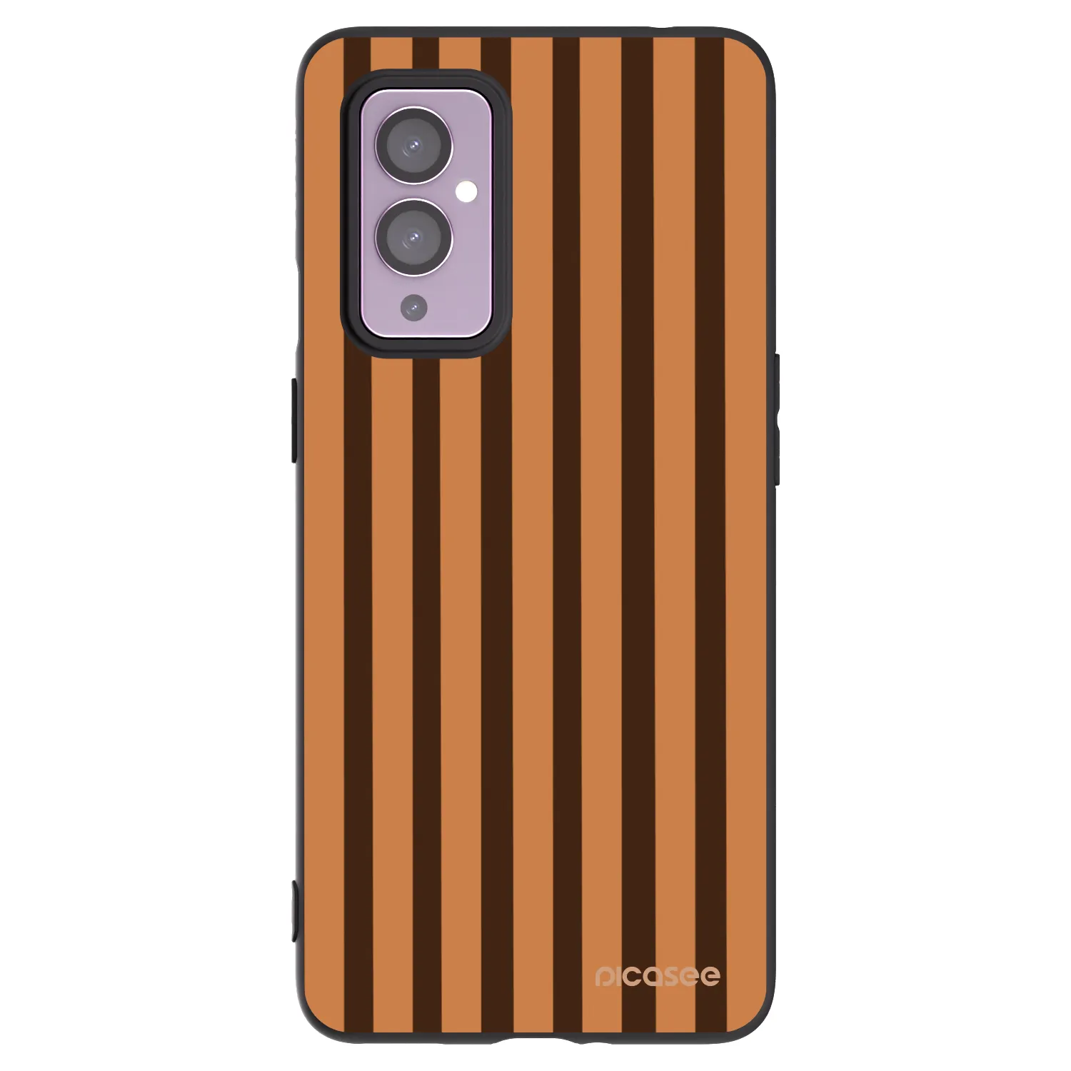 Picasee OnePlus 9 Hülle - Schwarzes Silikon - Caramel lines