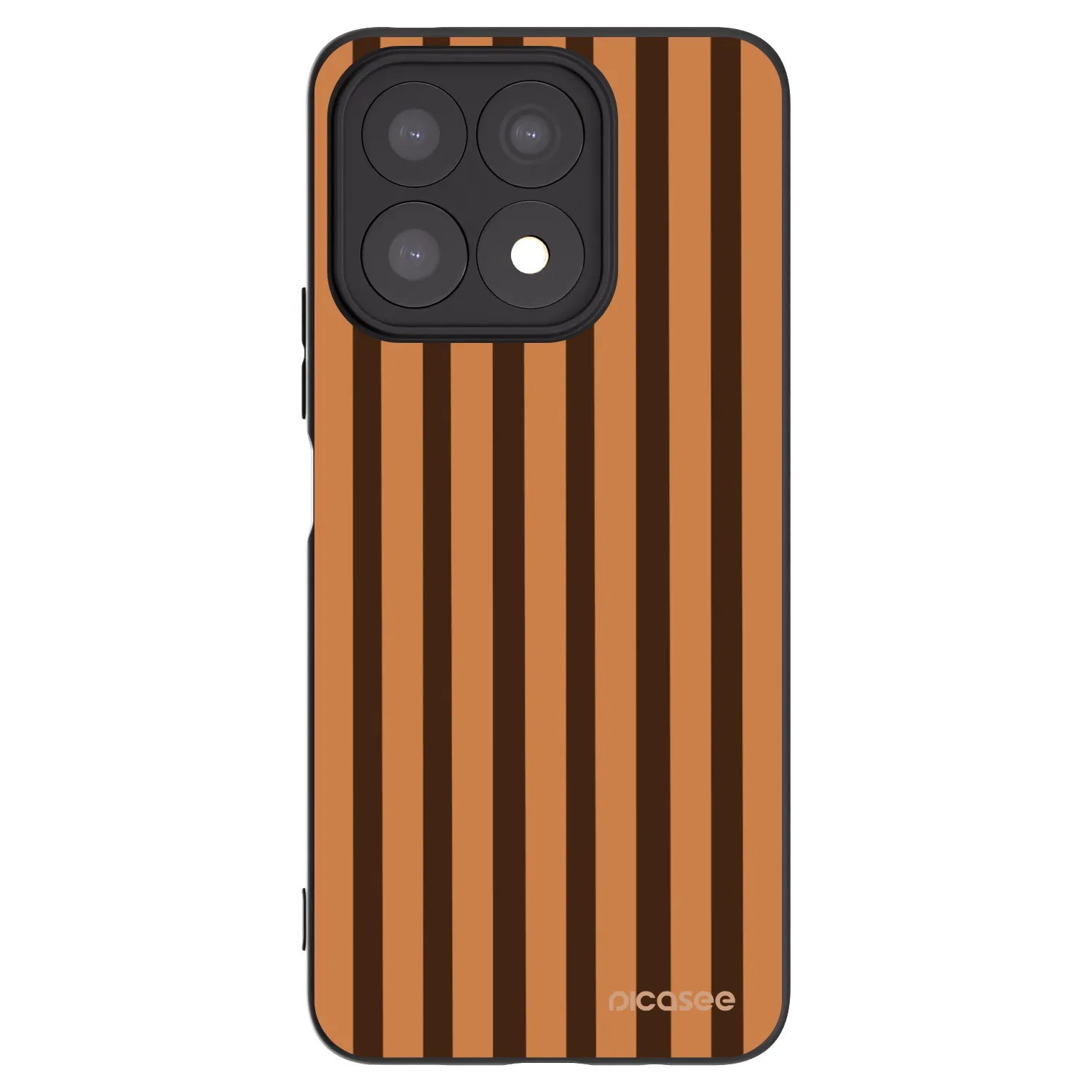 Picasee Honor X8a Hülle - Schwarzes Silikon - Caramel lines