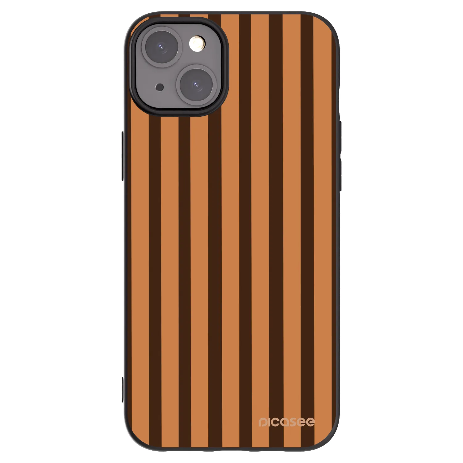 Picasee Apple iPhone 15 Plus Hülle - Schwarzes Silikon - Caramel lines