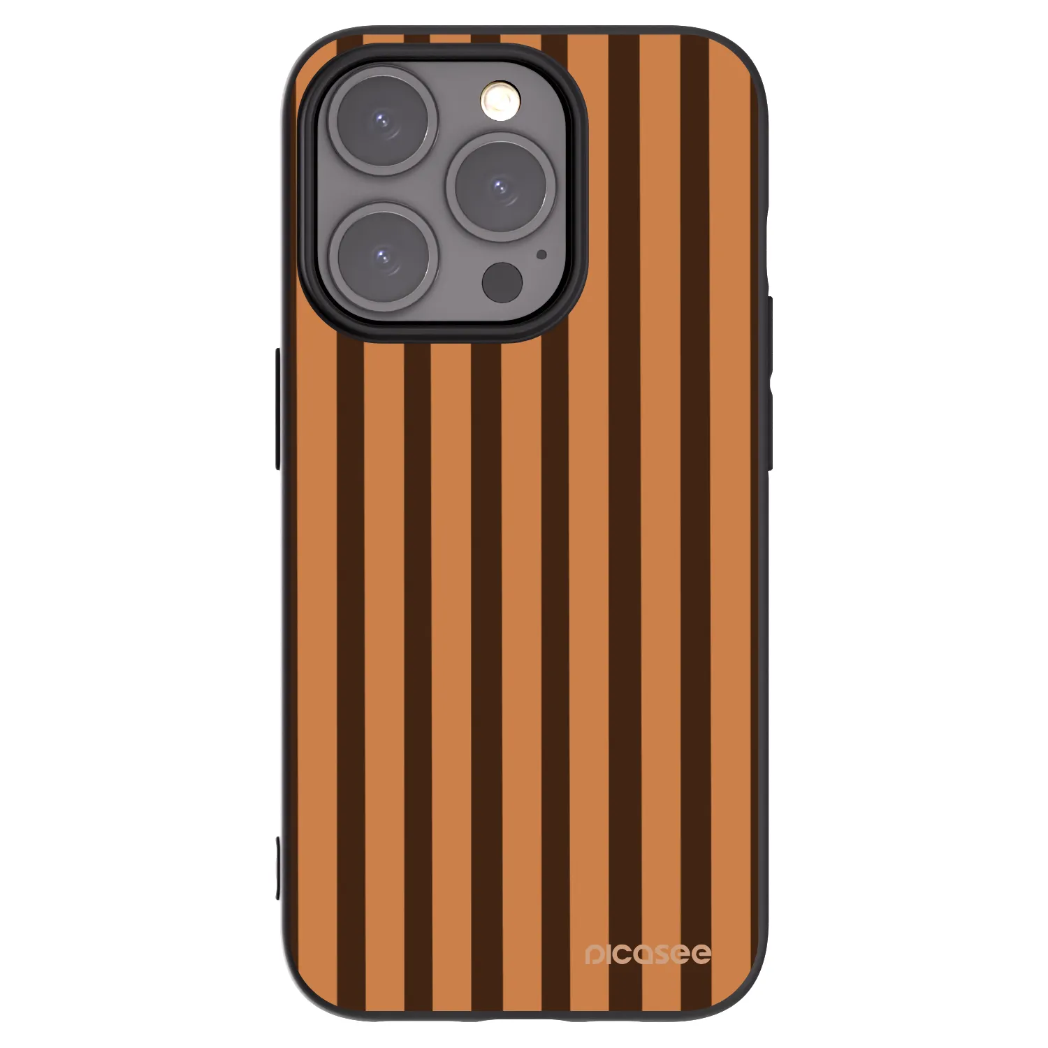 Picasee Apple iPhone 15 Pro Hülle - Schwarzes Silikon - Caramel lines