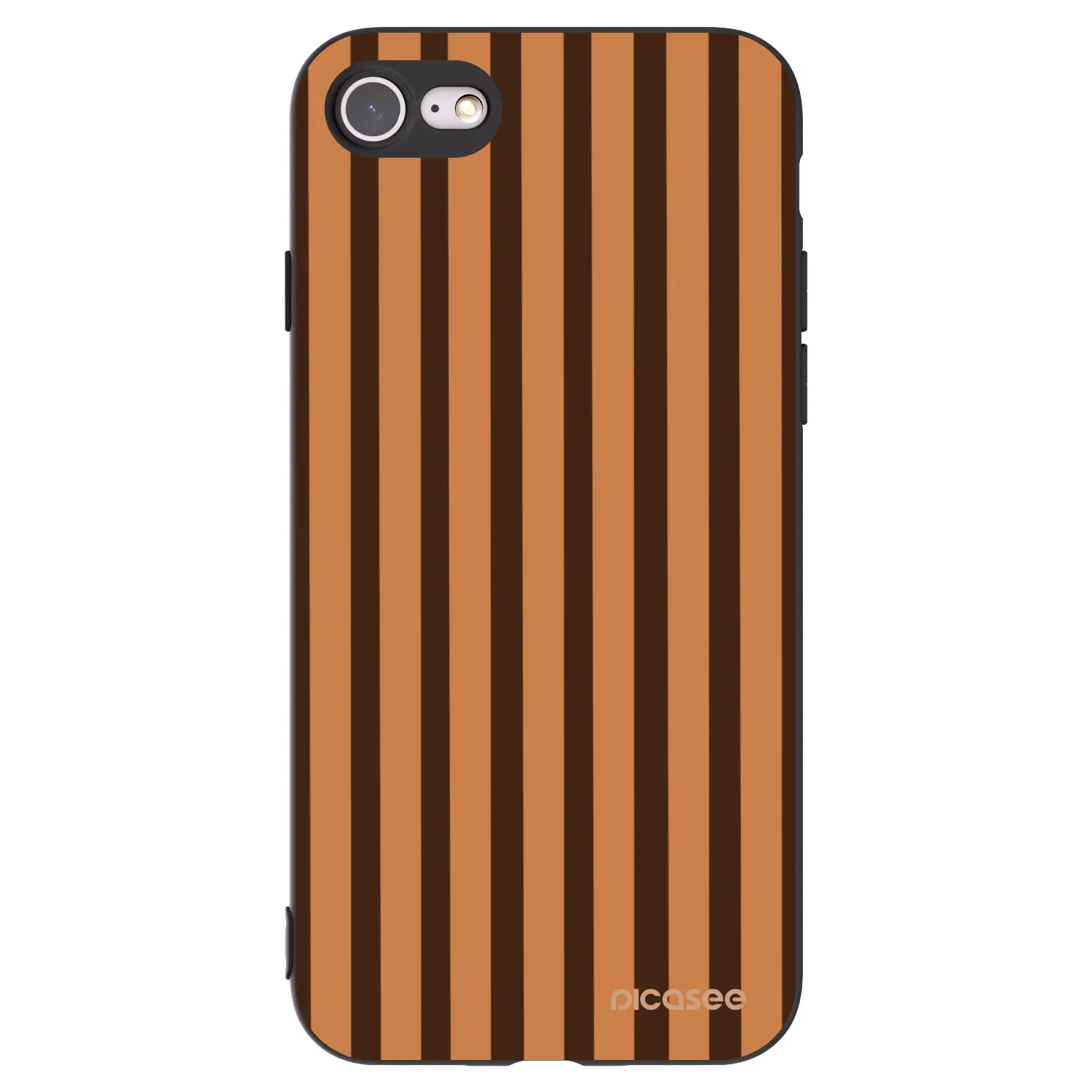 Picasee Apple iPhone 7 Hülle - Schwarzes Silikon - Caramel lines