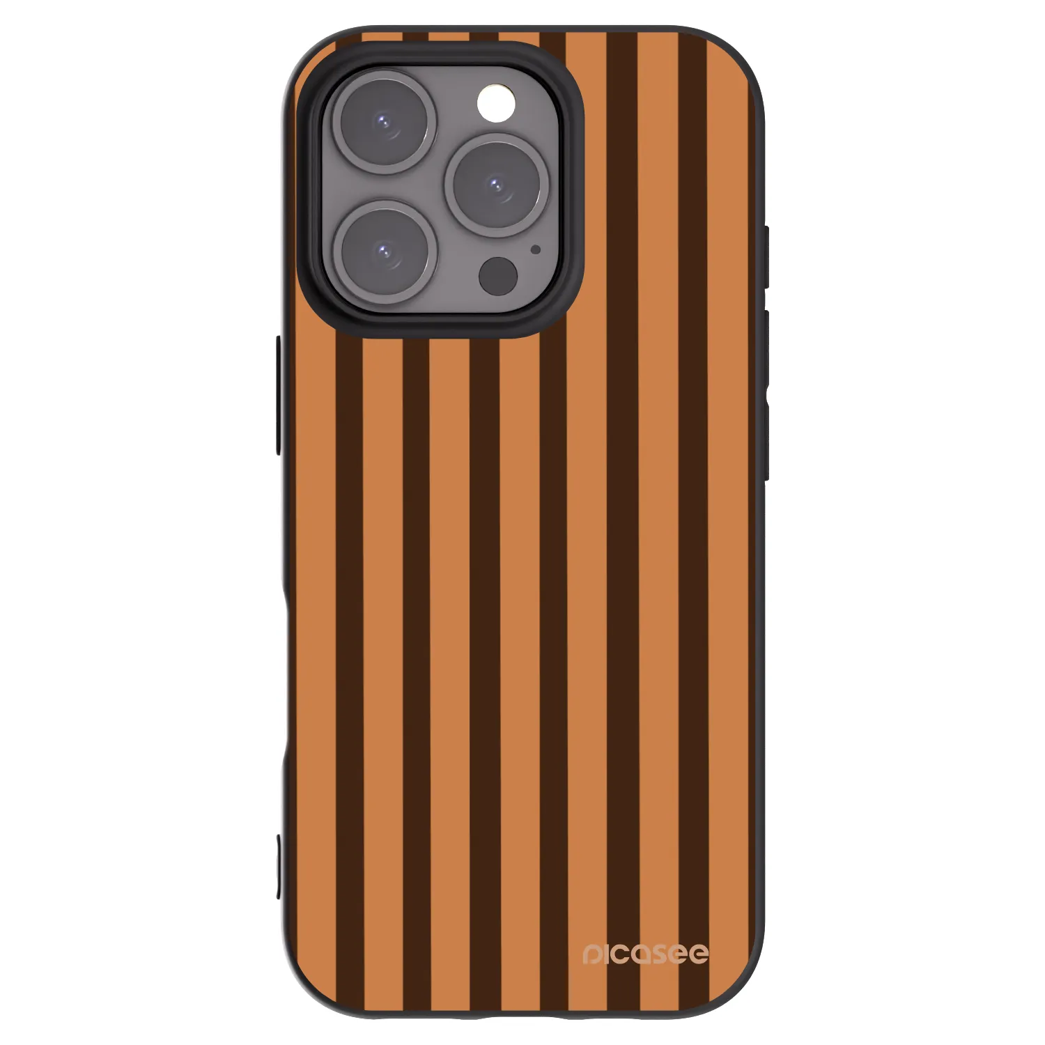 Picasee Apple iPhone 16 Pro Hülle - Schwarzes Silikon - Caramel lines