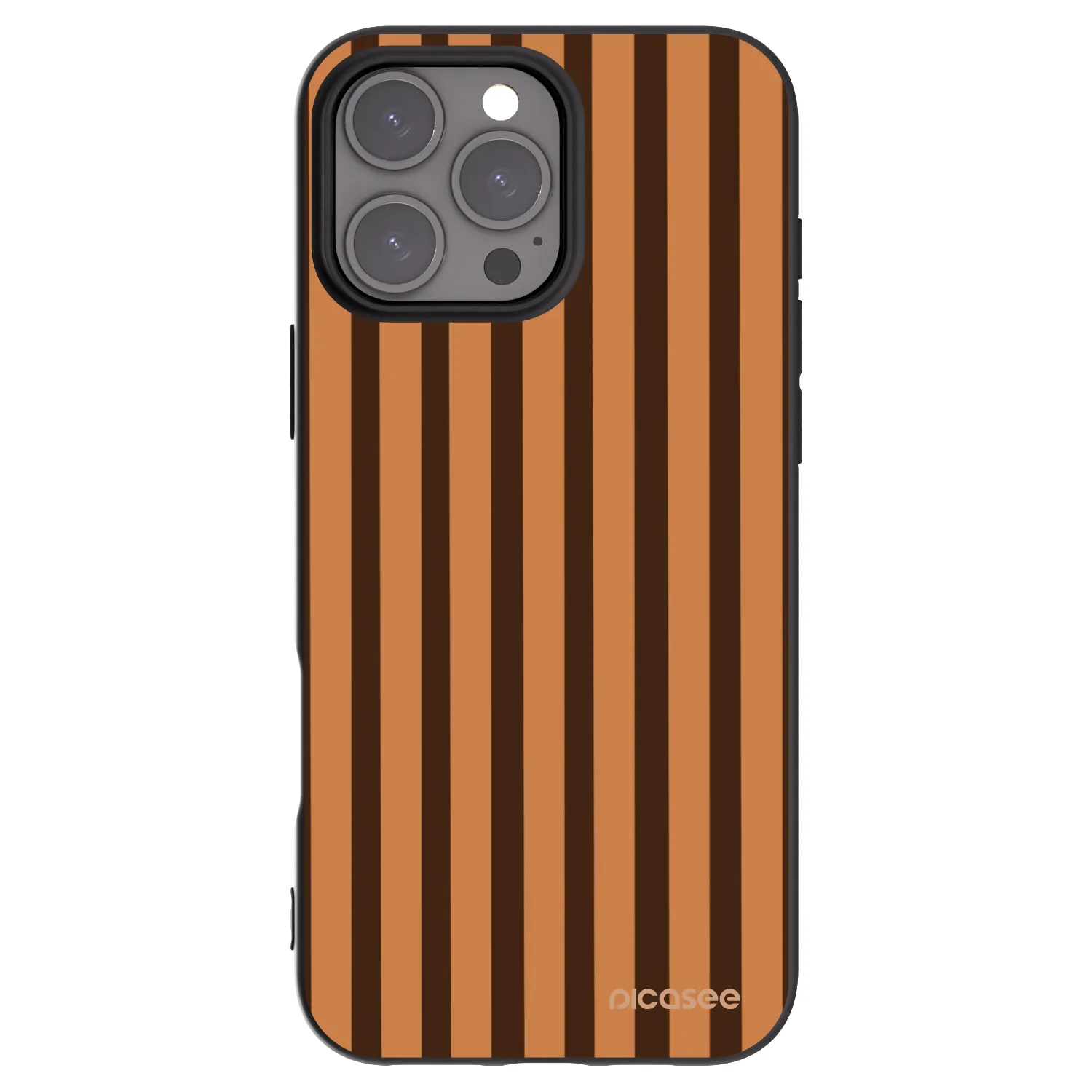 Picasee Apple iPhone 16 Pro Max Hülle - Schwarzes Silikon - Caramel lines