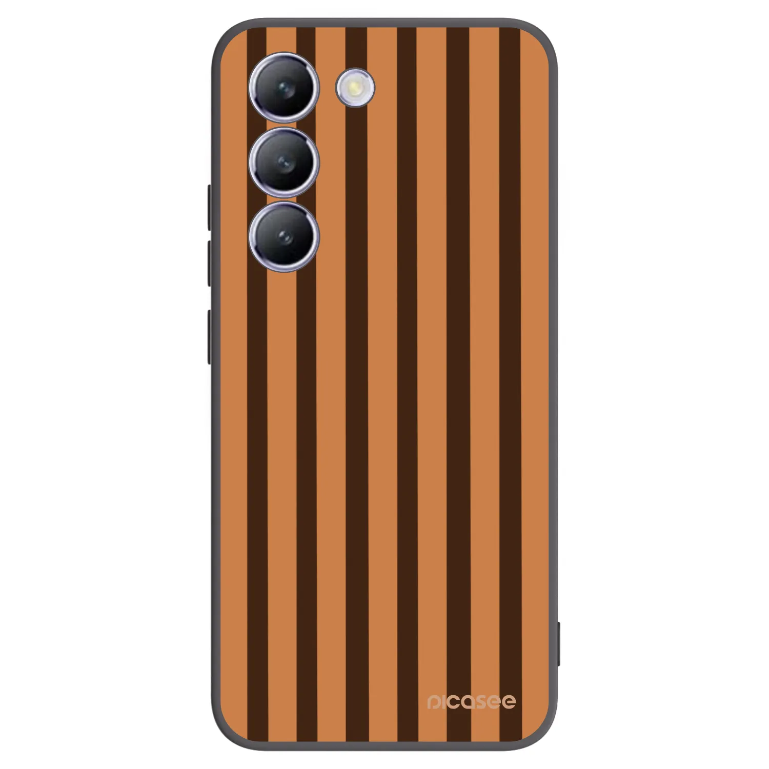 Picasee Vivo V40 SE 5G Hülle - Schwarzes Silikon - Caramel lines