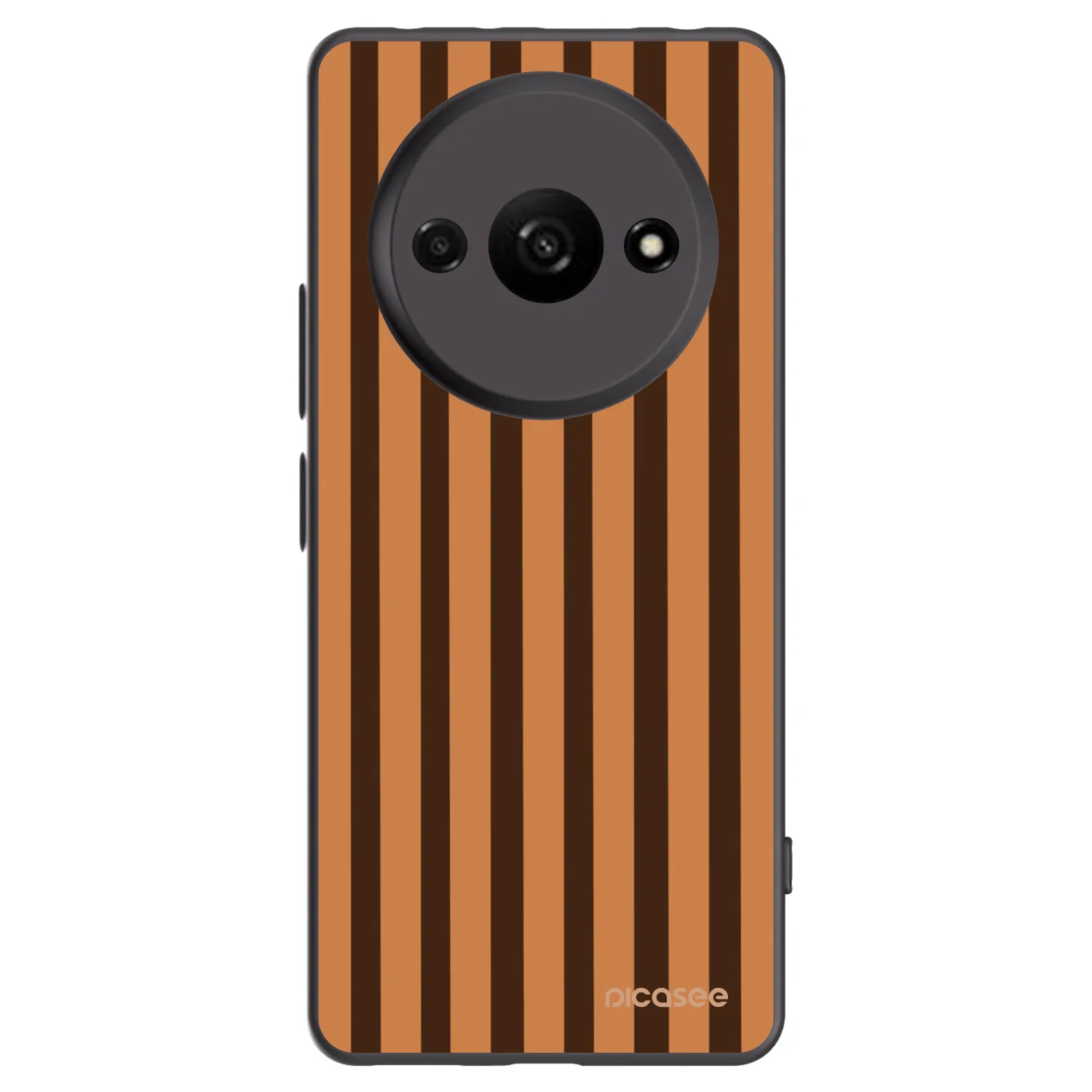 Picasee Xiaomi Redmi A3 Hülle - Schwarzes Silikon - Caramel lines