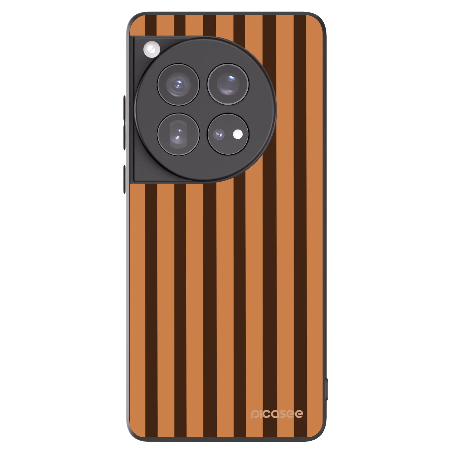 Picasee OnePlus 12 5G Hülle - Schwarzes Silikon - Caramel lines