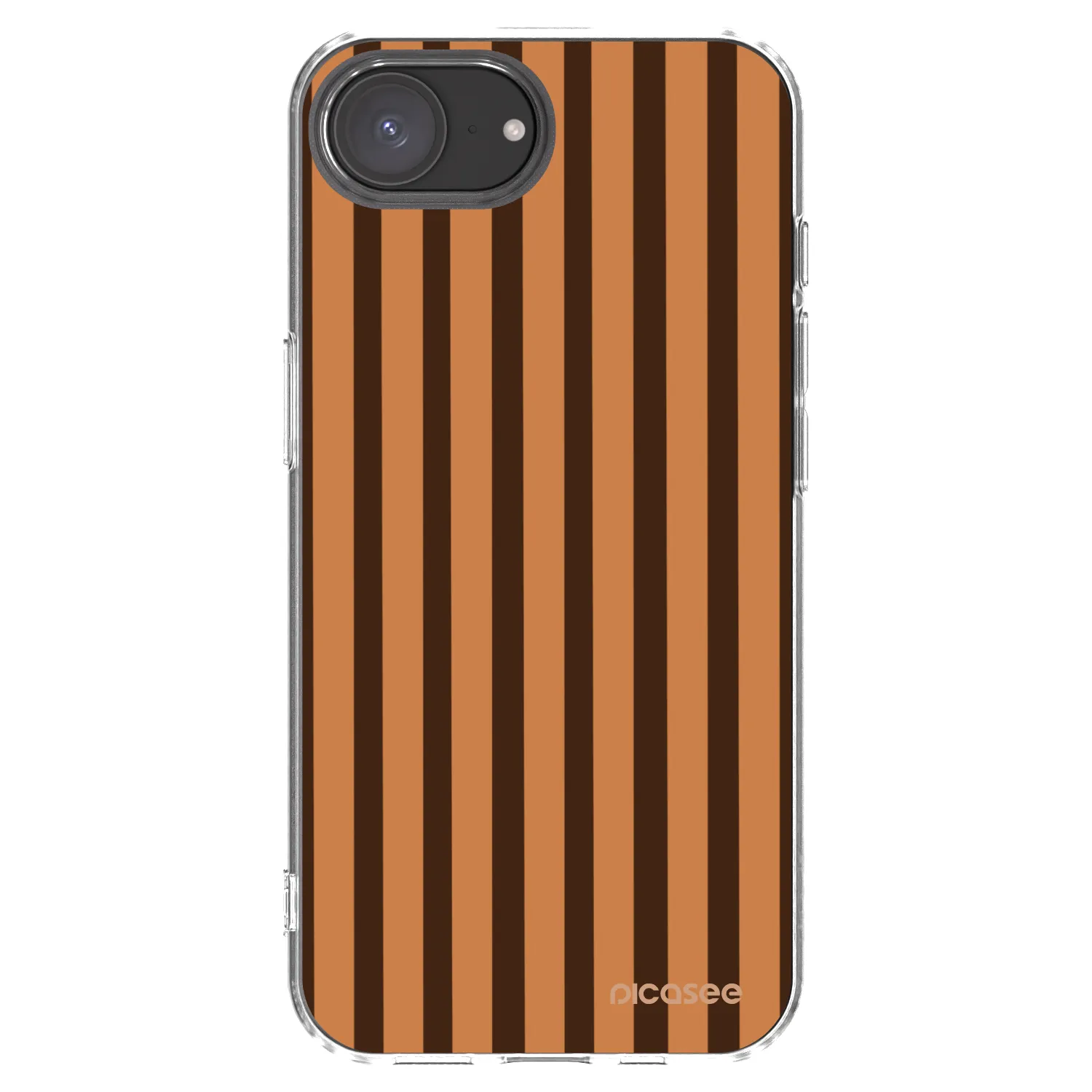 Picasee Apple iPhone 16e Hülle - Transparentes Silikon - Caramel lines