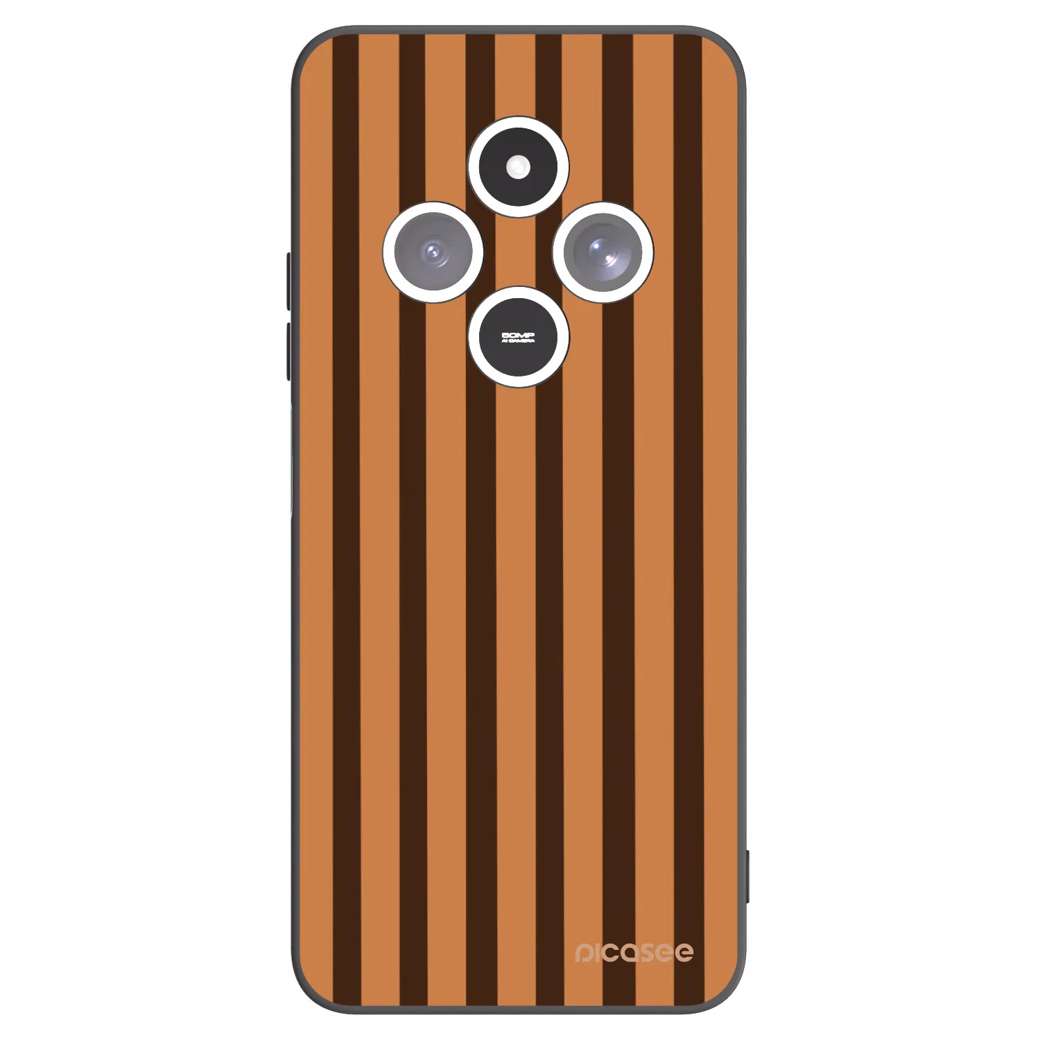 Picasee Xiaomi Redmi 14C Hülle - Schwarzes Silikon - Caramel lines