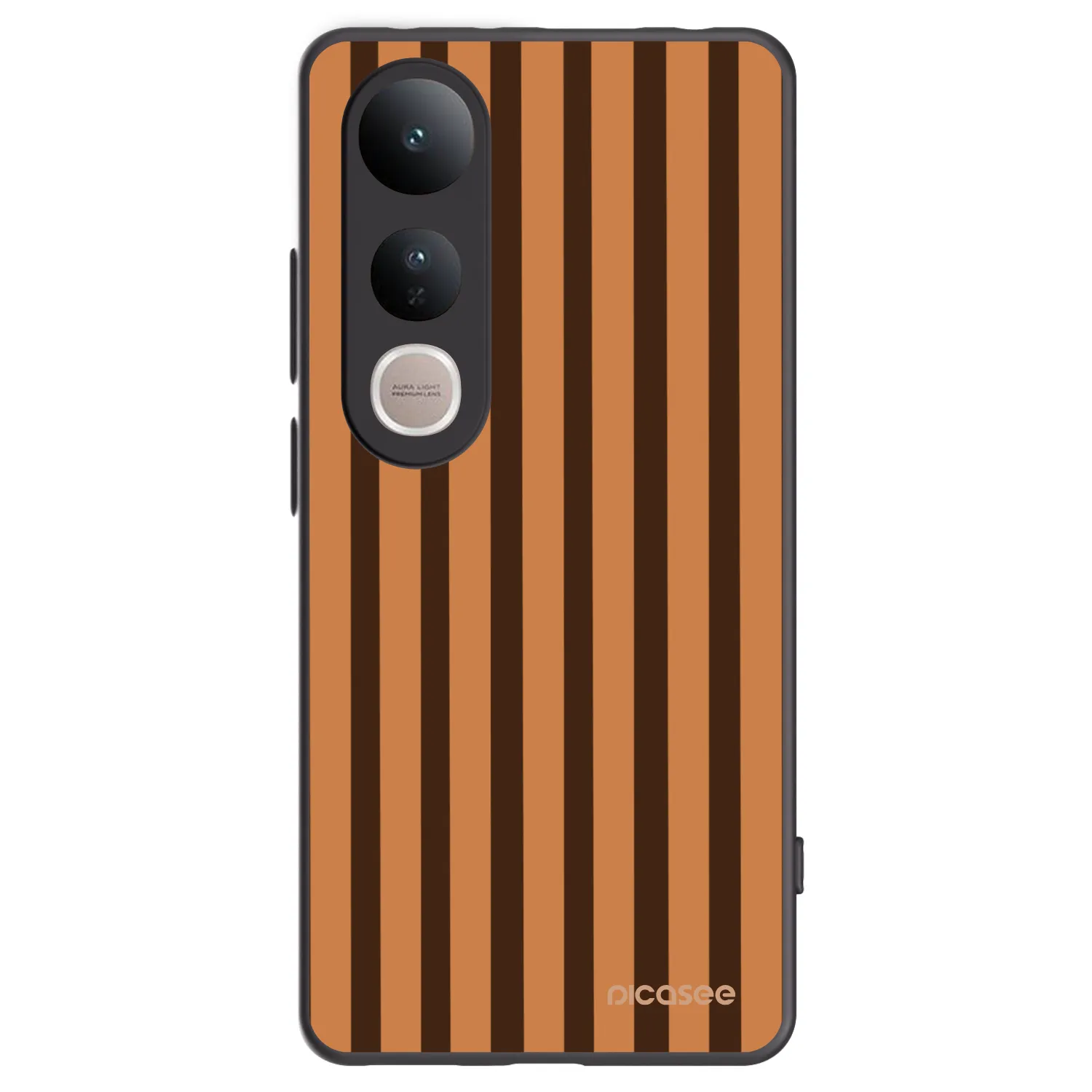 Picasee Vivo V50 Lite 5G Hülle - Schwarzes Silikon - Caramel lines