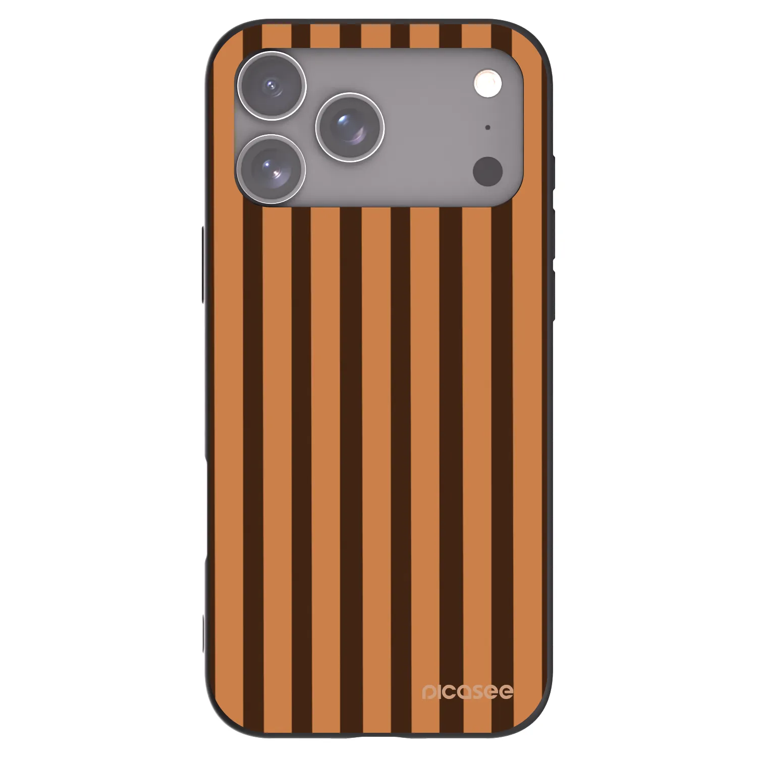 Picasee Apple iPhone 17 Pro Max Hülle - Schwarzes Silikon - Caramel lines