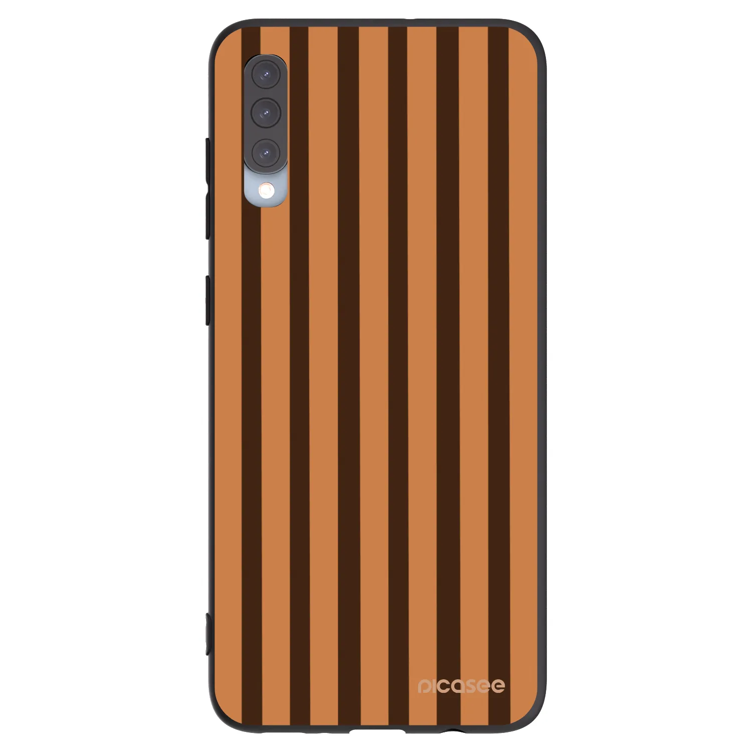 Picasee Samsung Galaxy A70 A705F Hülle - Schwarzes Silikon - Caramel lines
