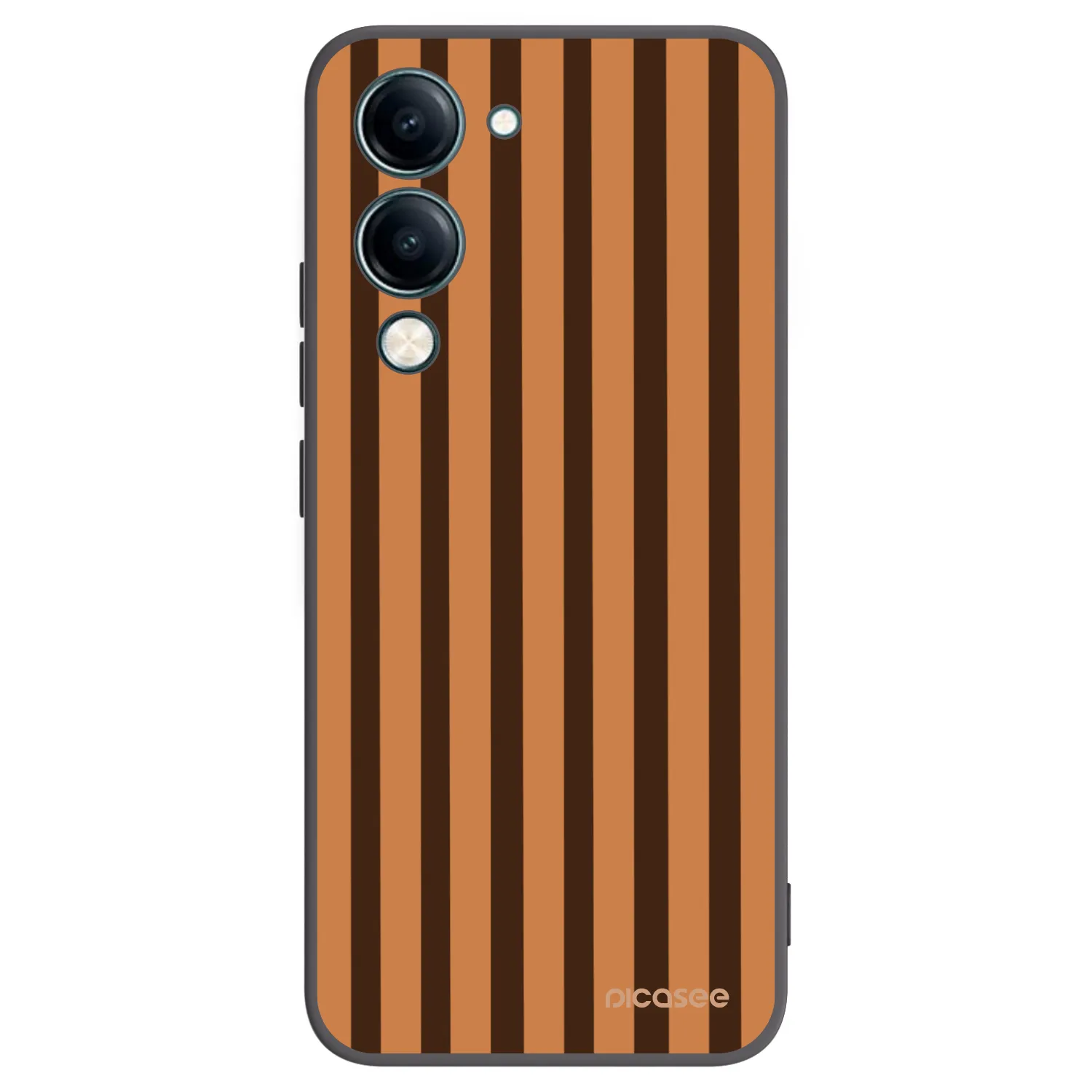 Picasee Vivo Y29s 5G Hülle - Schwarzes Silikon - Caramel lines