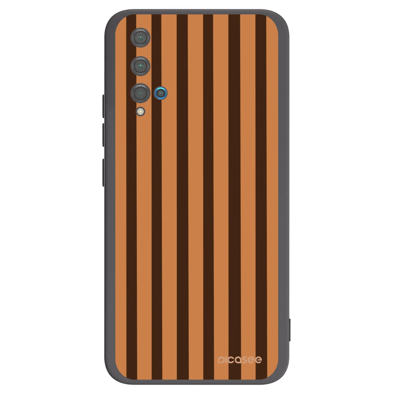 Picasee Huawei Nova 5T Hülle - Schwarzes Silikon - Caramel lines