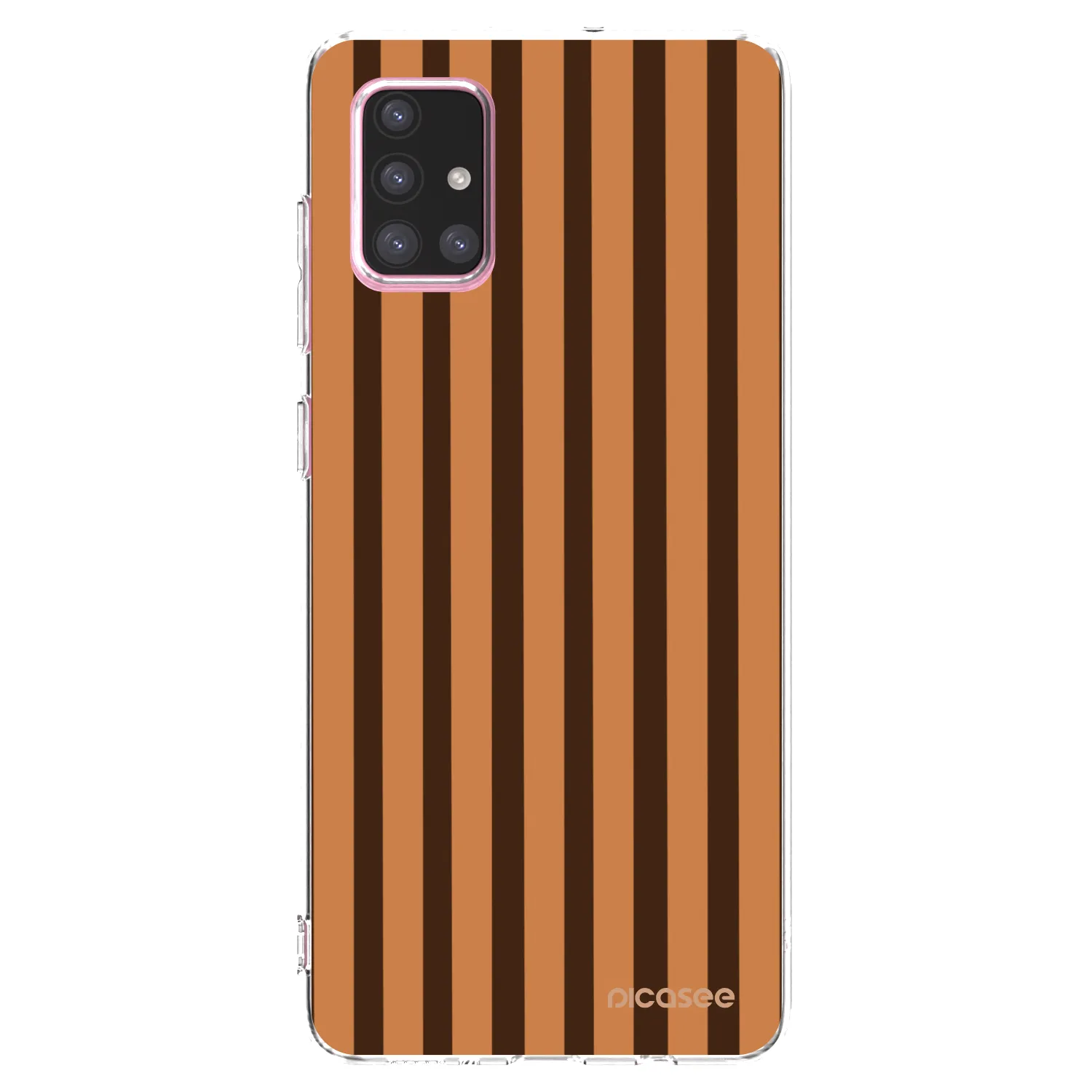 Picasee Samsung Galaxy A71 A715F Hülle - Transparentes Silikon - Caramel lines