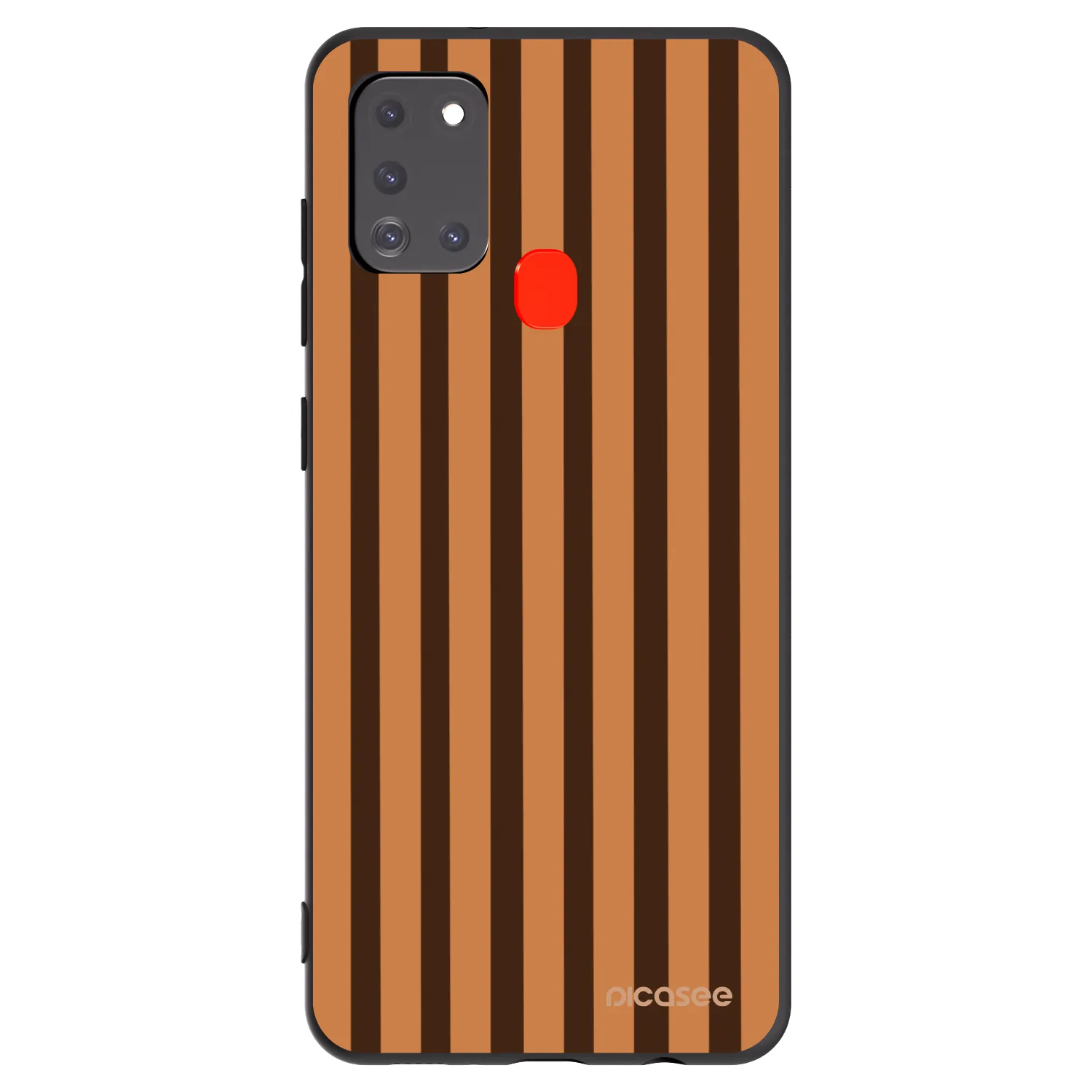 Picasee Samsung Galaxy A21s Hülle - Schwarzes Silikon - Caramel lines