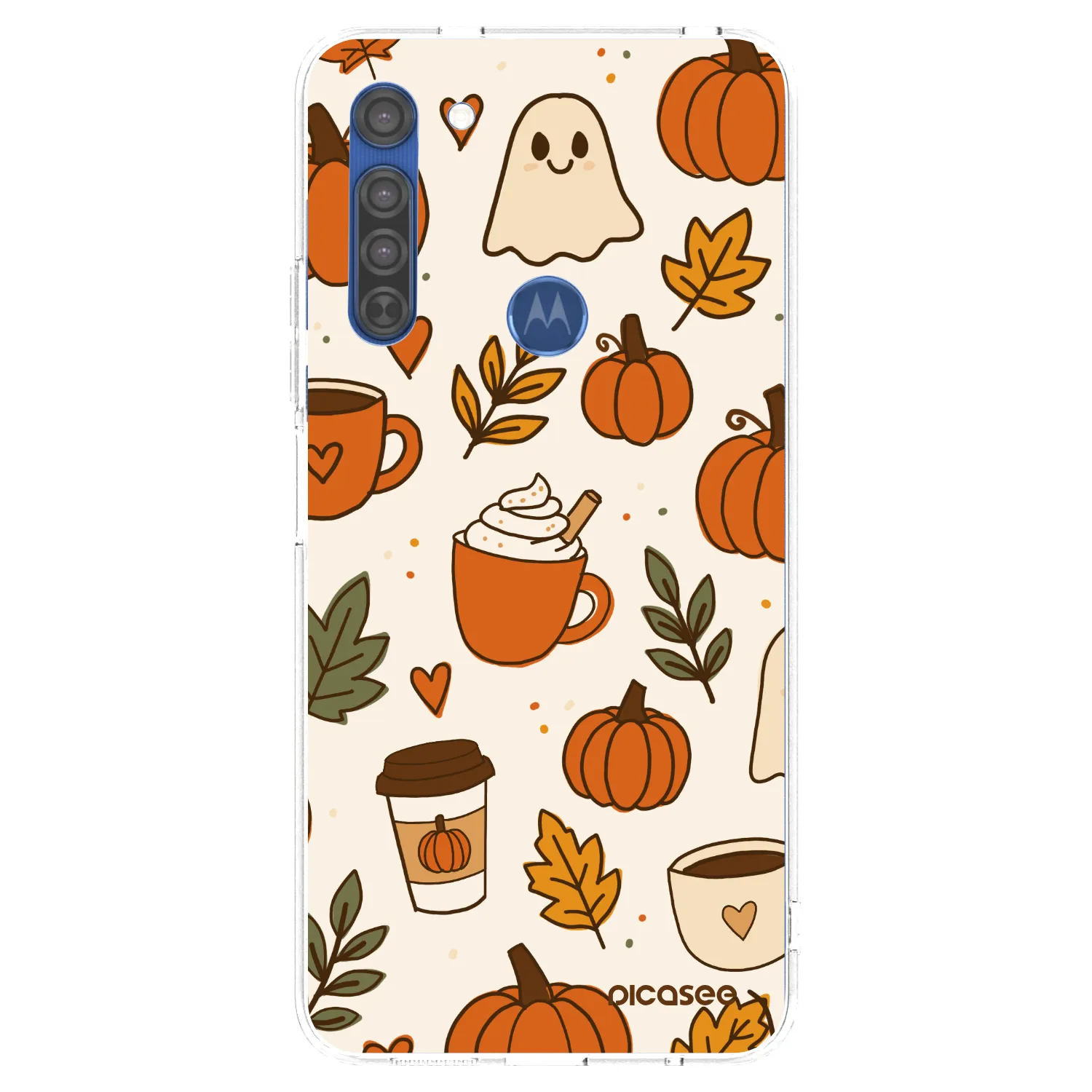 Picasee Motorola Moto G8 Hülle - Transparentes Silikon - Fall vibes