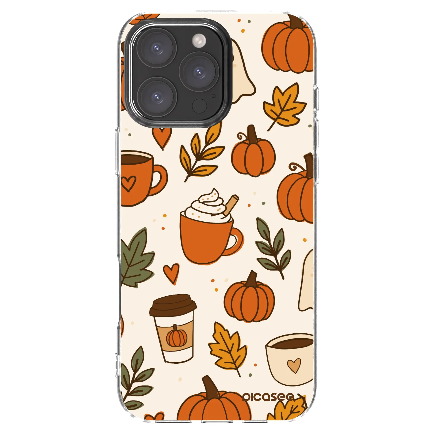Picasee Apple iPhone 16 Pro Max Hülle - Transparentes Silikon - Fall vibes