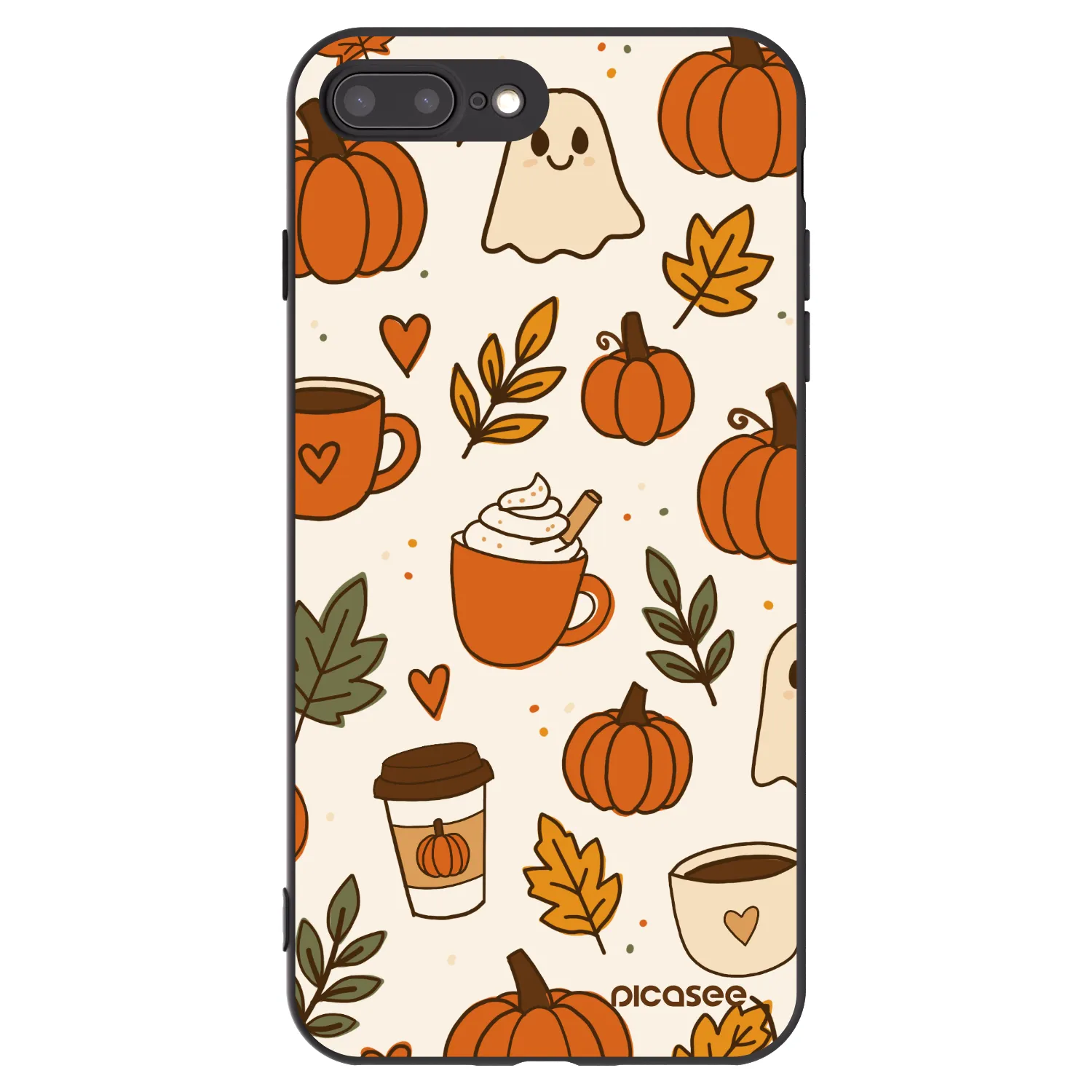 Picasee Apple iPhone 8 Plus Hülle - Schwarzes Silikon - Fall vibes