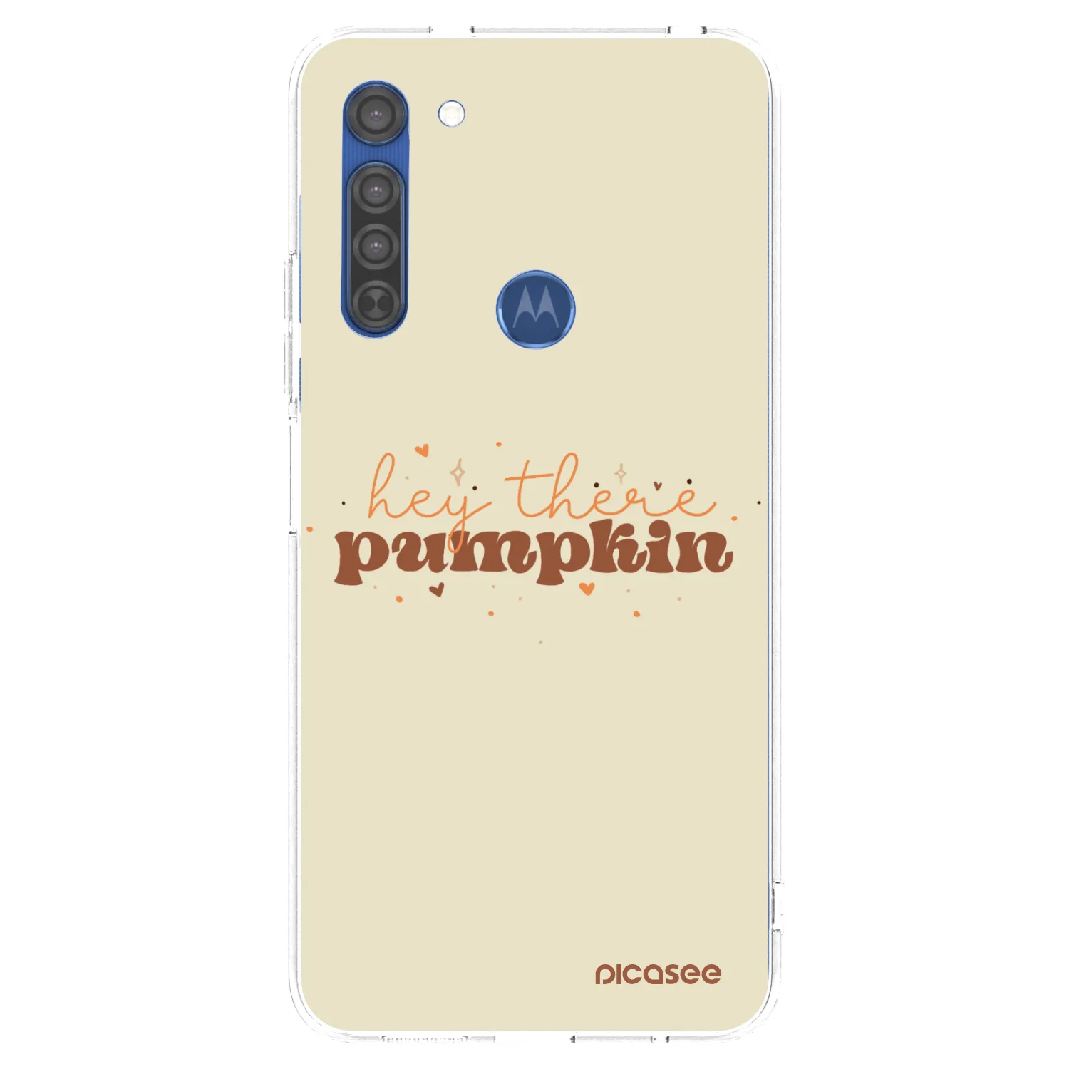 Picasee Motorola Moto G8 Hülle - Transparentes Silikon - Hey there pumpkin