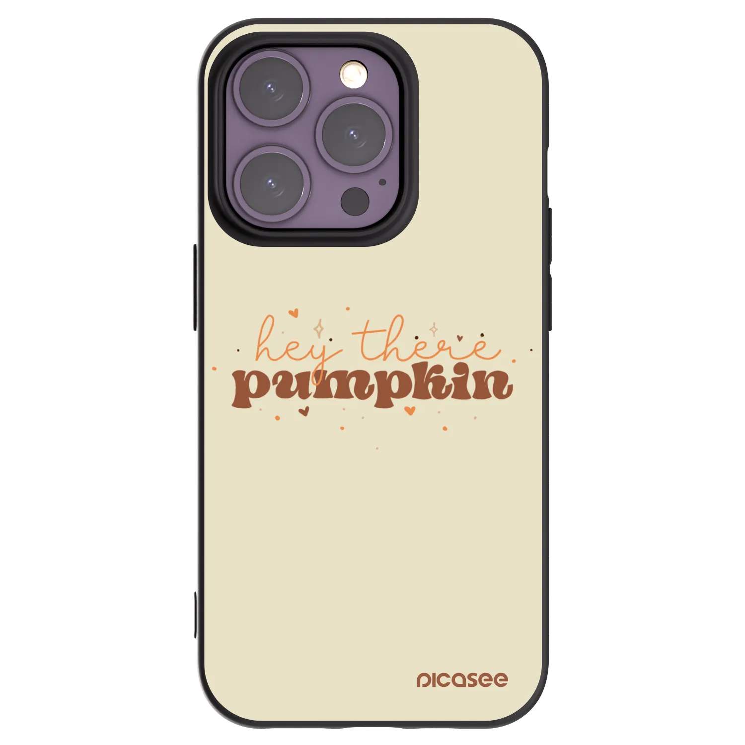 Picasee Apple iPhone 14 Pro Hülle - Schwarzes Silikon - Hey there pumpkin