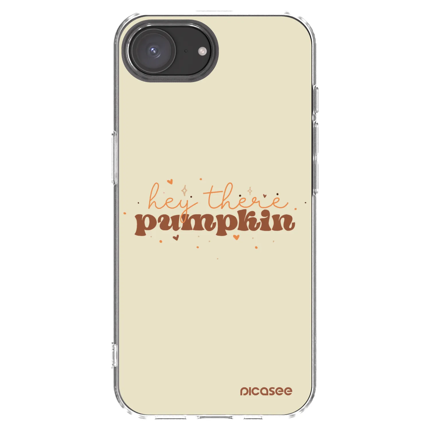 Picasee Apple iPhone 16e Hülle - Transparentes Silikon - Hey there pumpkin